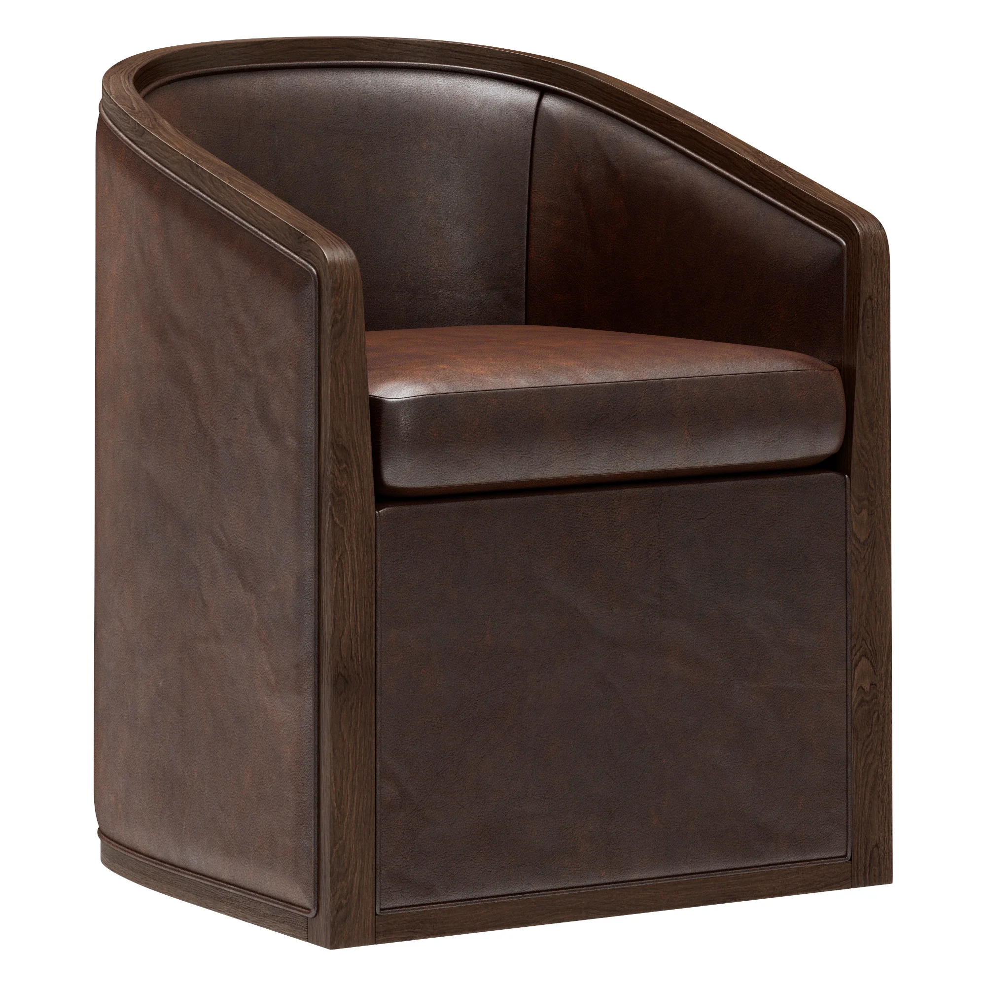 Restoration Hardware Dixon Upholstered Base Leather Armchair — 3D model preview 1