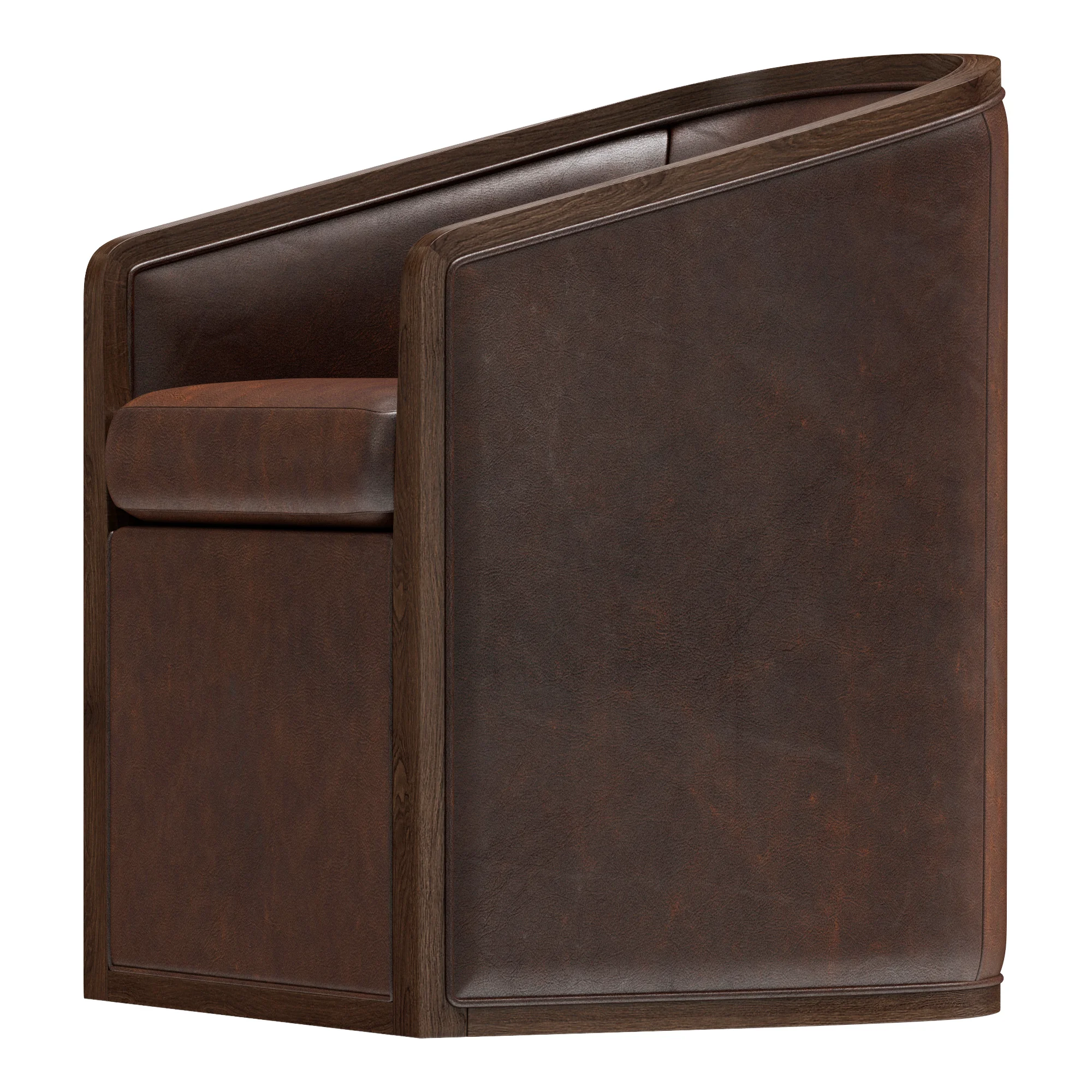 Restoration Hardware Dixon Upholstered Base Leather Armchair — 3D model preview 2