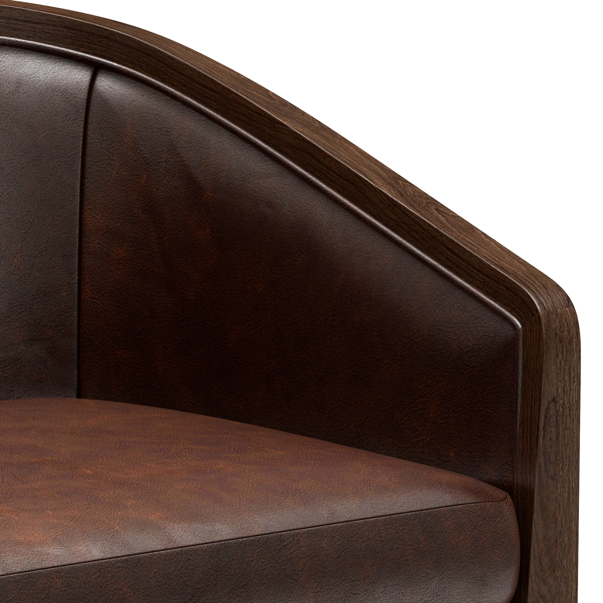 Restoration Hardware Dixon Upholstered Base Leather Armchair — 3D model preview 3