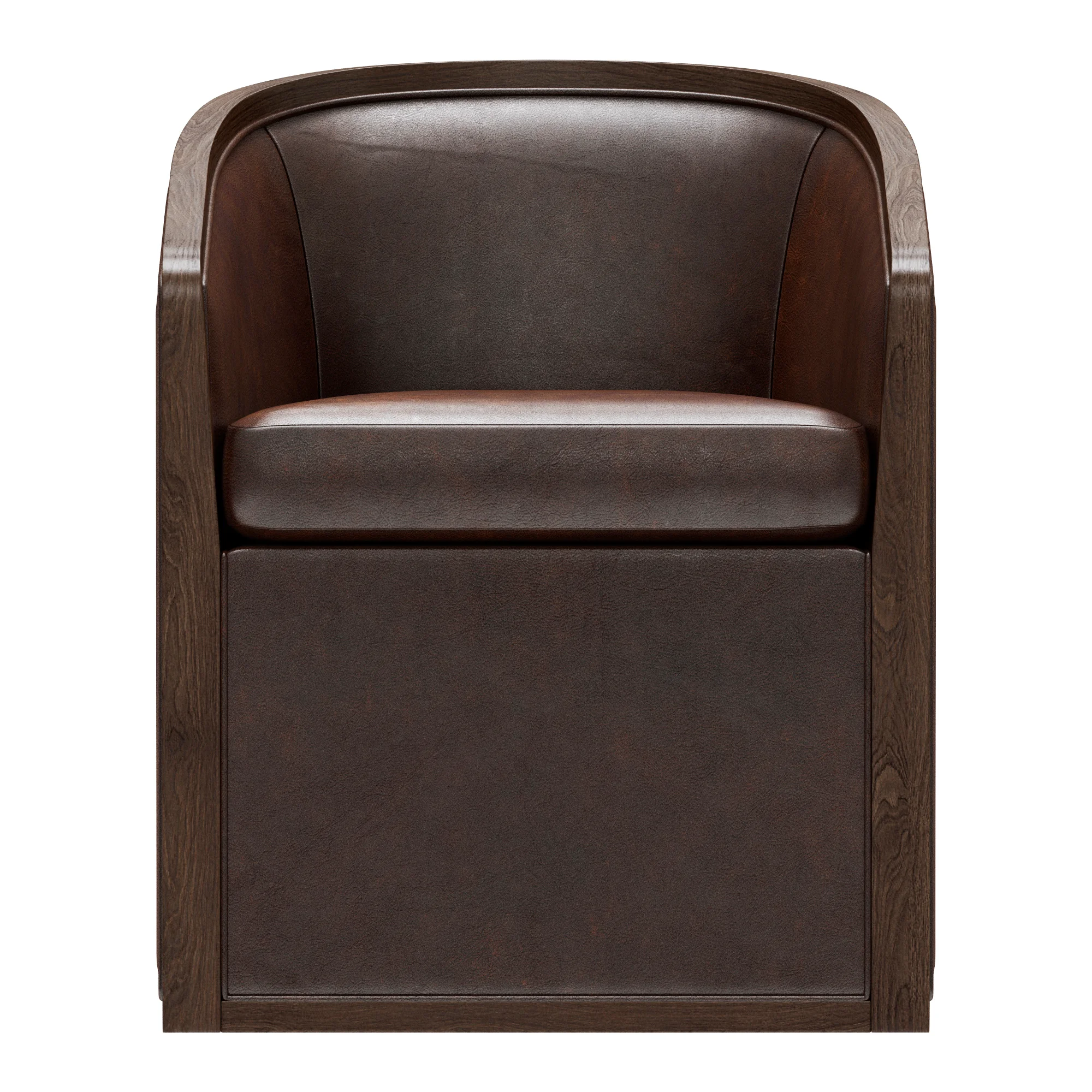 Restoration Hardware Dixon Upholstered Base Leather Armchair — 3D model preview 6