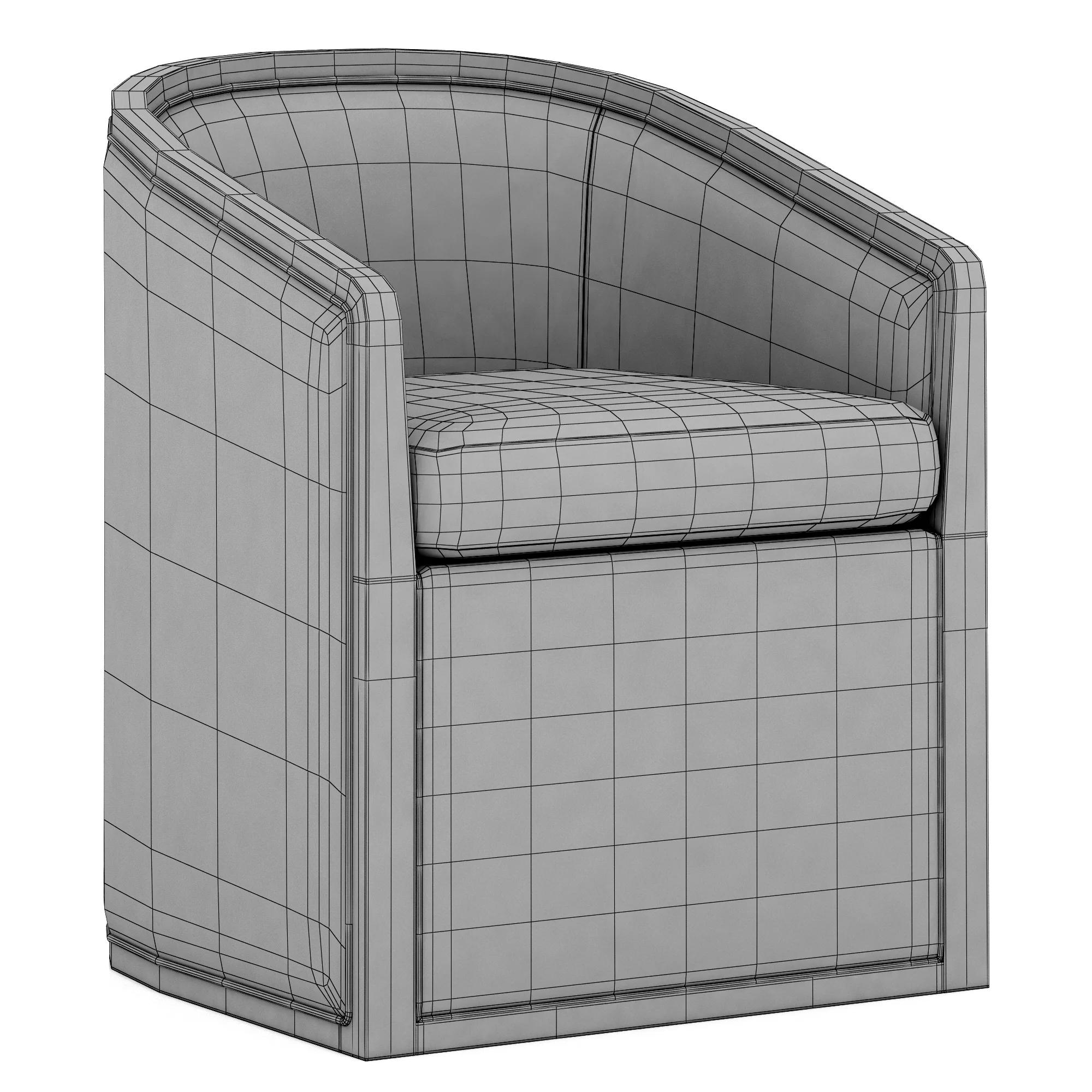 Restoration Hardware Dixon Upholstered Base Leather Armchair — 3D model preview 7