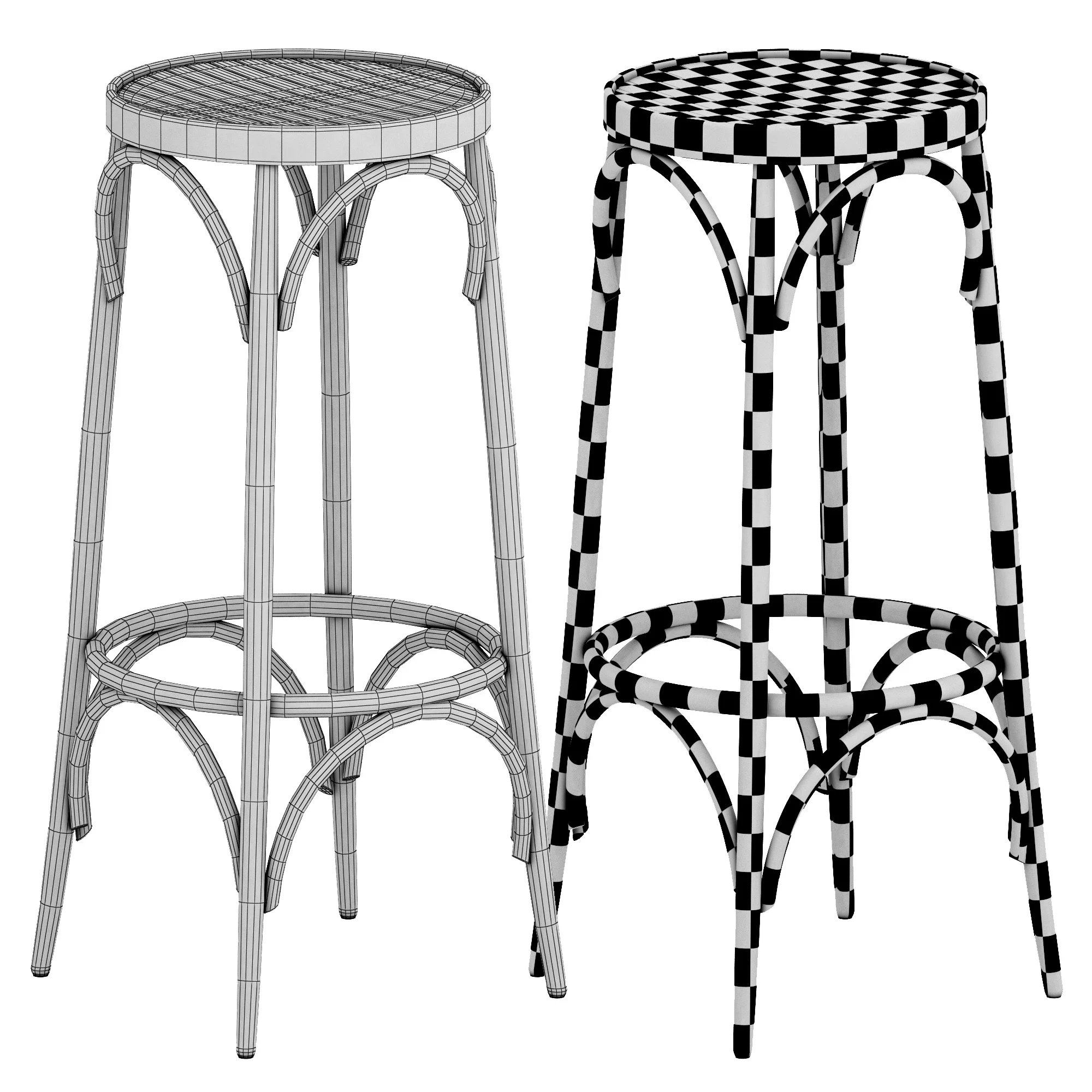 Ginevra Stool — 3D model preview 9