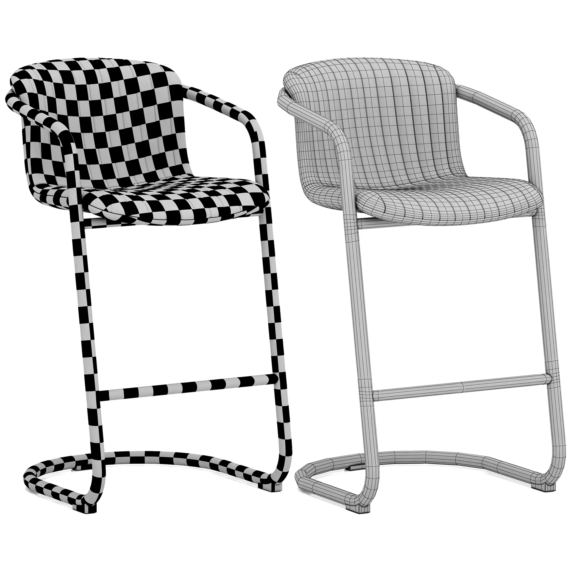 Loft Designe 3522 Model Barstool — 3D model preview 11