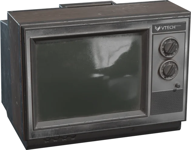 Vintage CRT Television Set - Worn & Weathered, 3D model preview 5