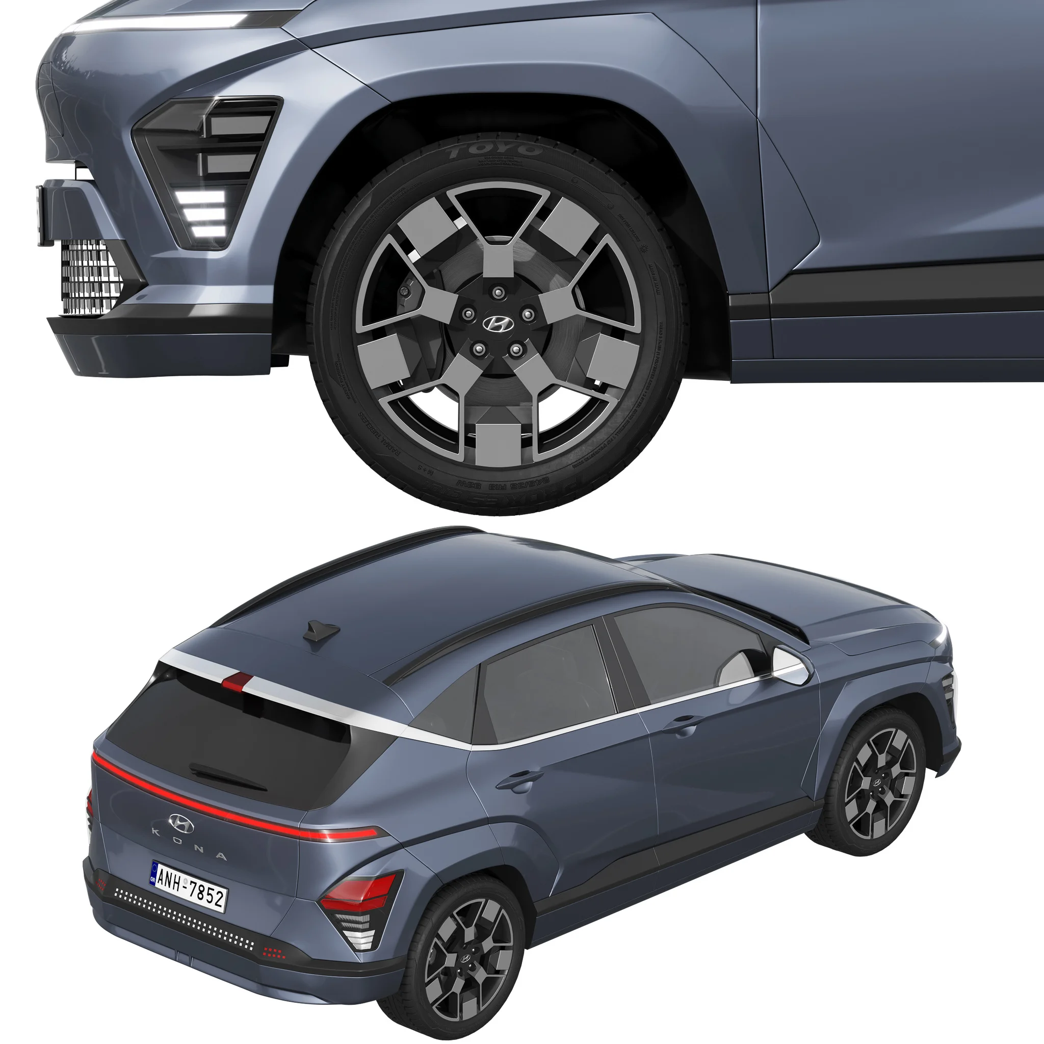 Hyundai KONA Electric 2024, 3D model preview 2