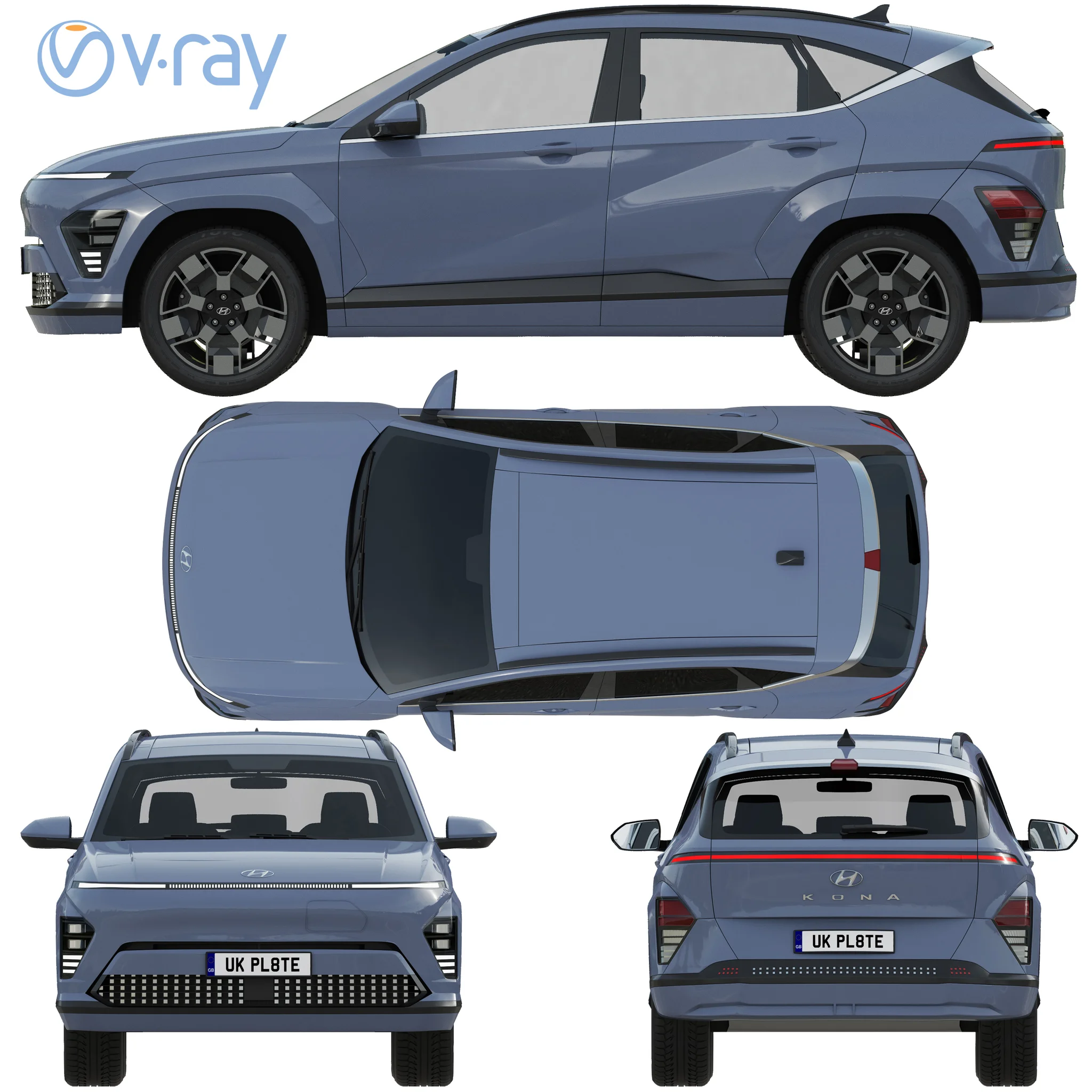 Hyundai KONA Electric 2024, 3D model preview 30