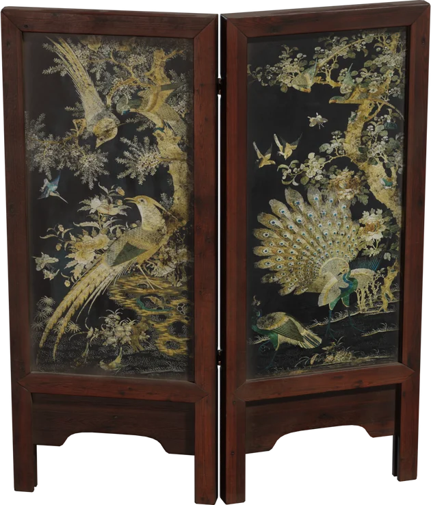 Chinese Silk Embroidery Two-Panel Folding Screen, 3D model preview 5