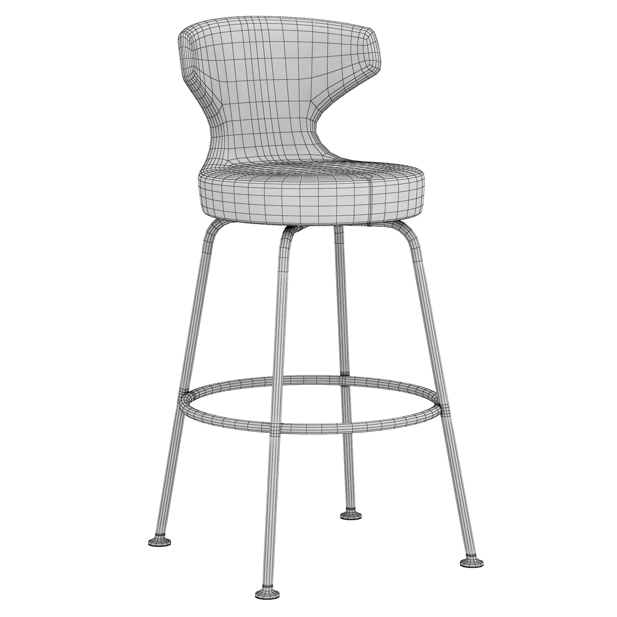 B&B Papilio Bar Stool — 3D model preview 8