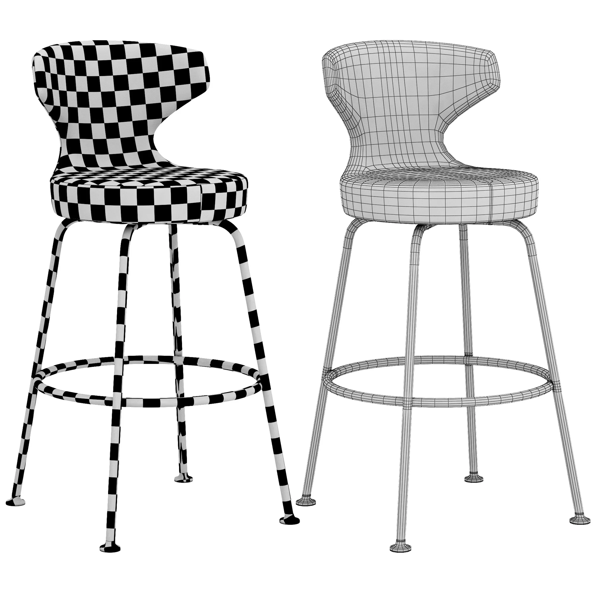 B&B Papilio Bar Stool — 3D model preview 10