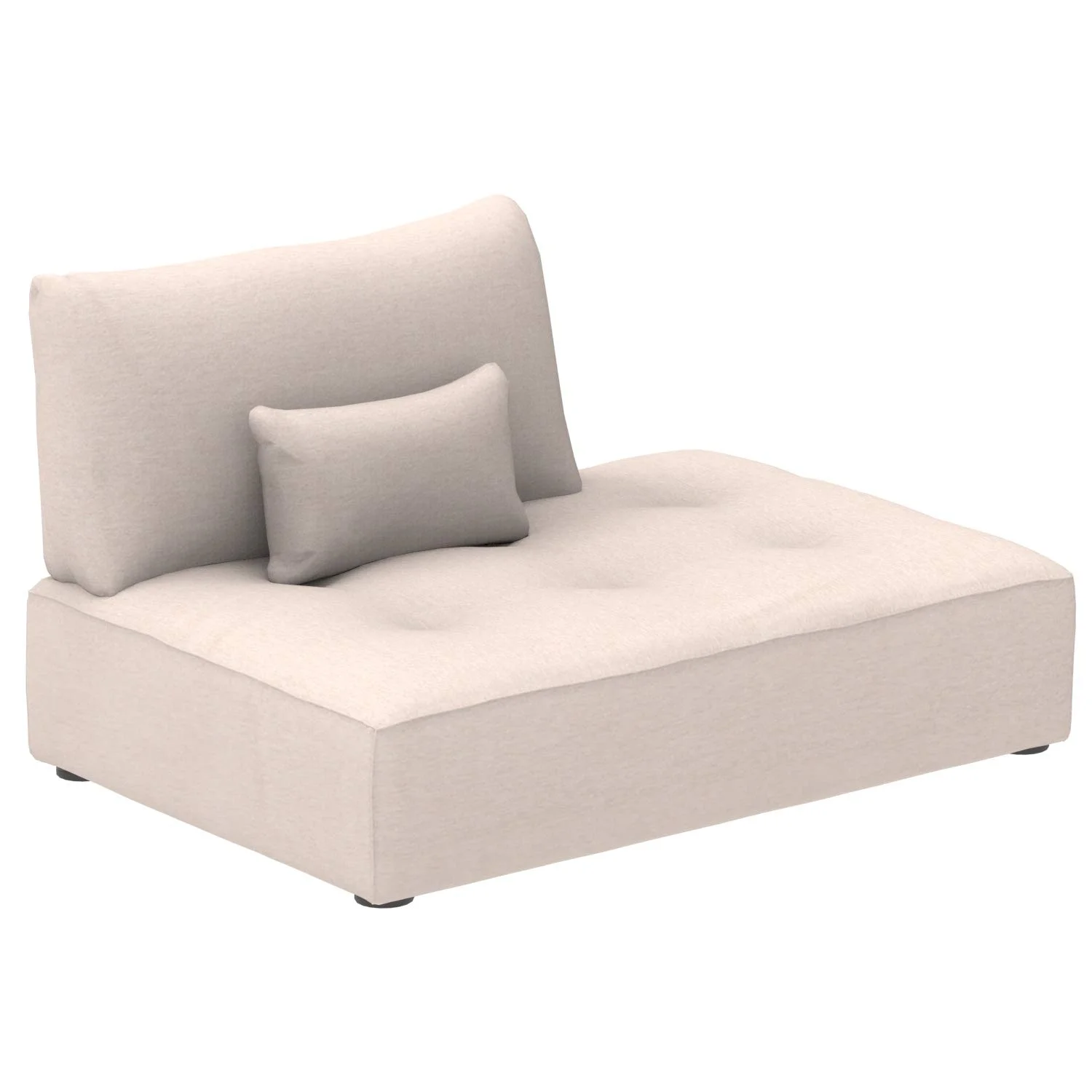 Modern Modular Chaise Longue with Extra Cushion - Beige Fabric