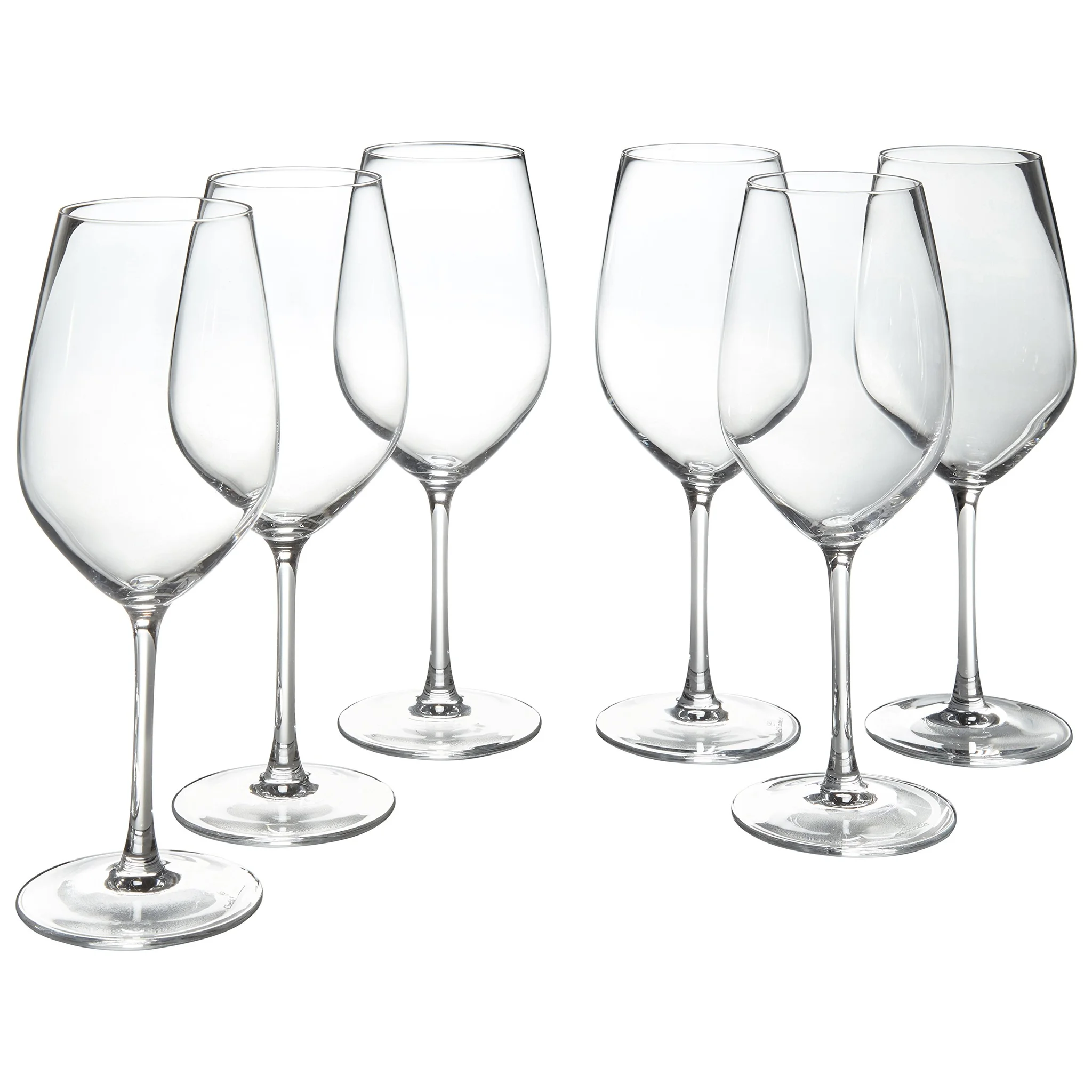 Classic Red Wine Glass Set of 6 โ Clear Crystal-Style Stemware