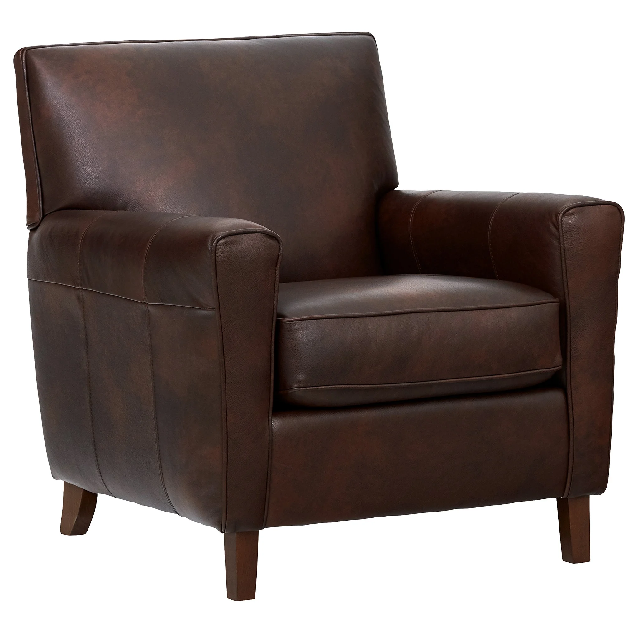 Mid-Century Modern Brown Leather Armchair