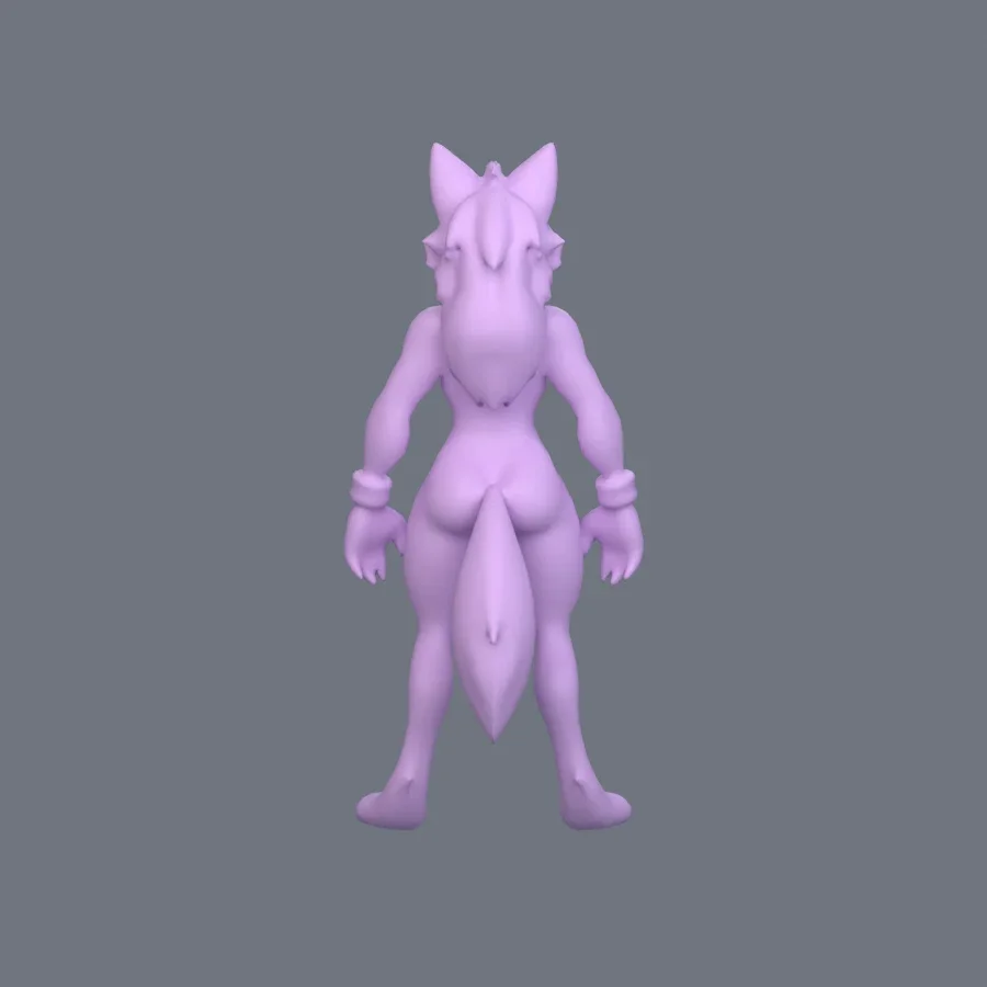 Furry Character Stylized 03, 3D model preview 4