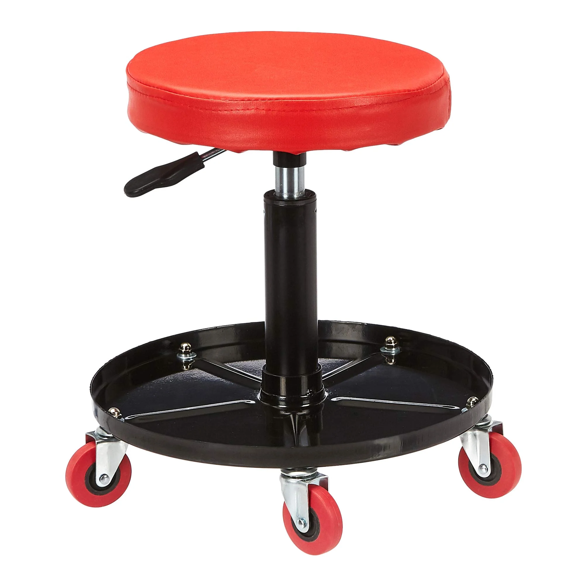 Pneumatic Shop Stool with Caster Wheels and Tool Tray