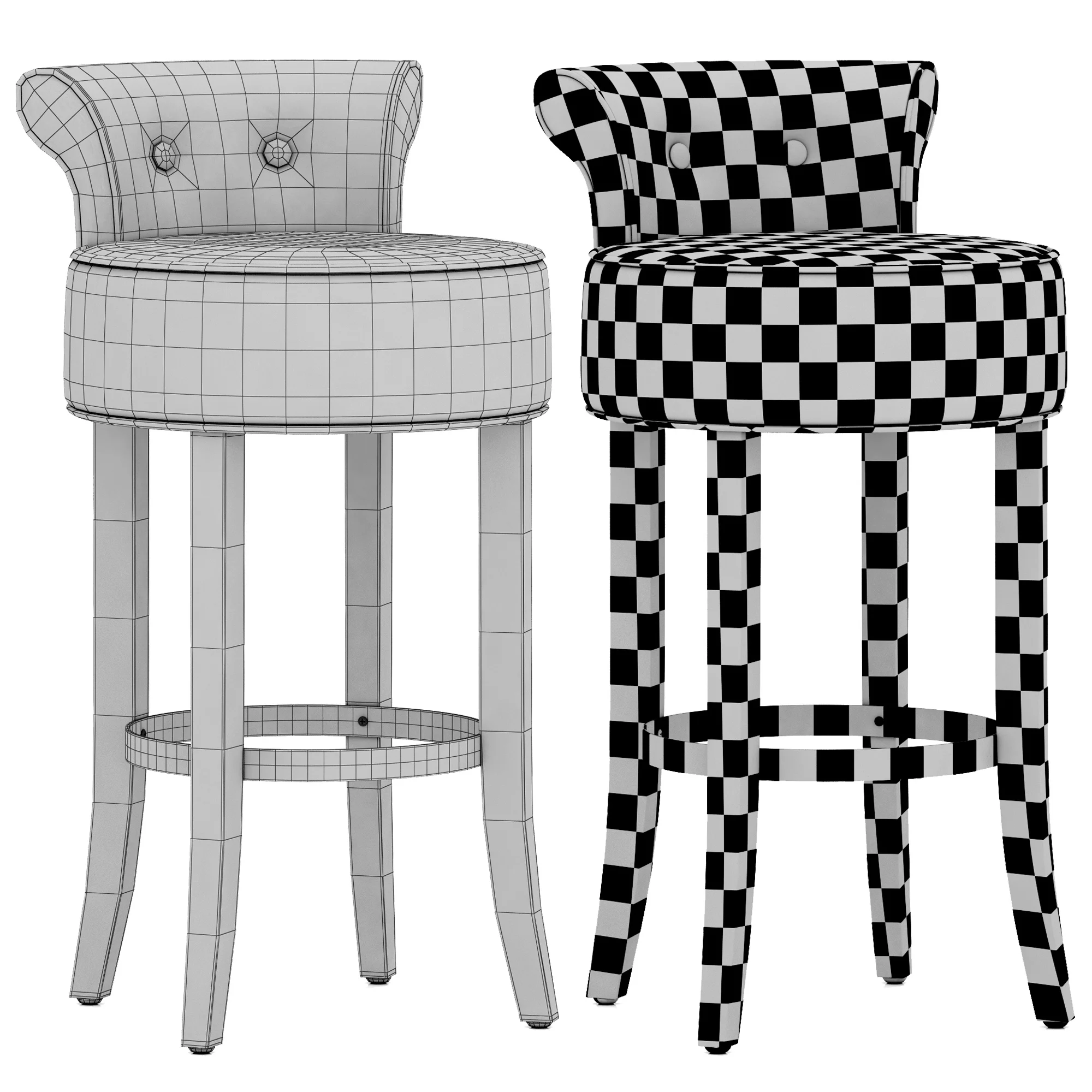 Eichholtz Bar Stool Sophia Loren — 3D model preview 10