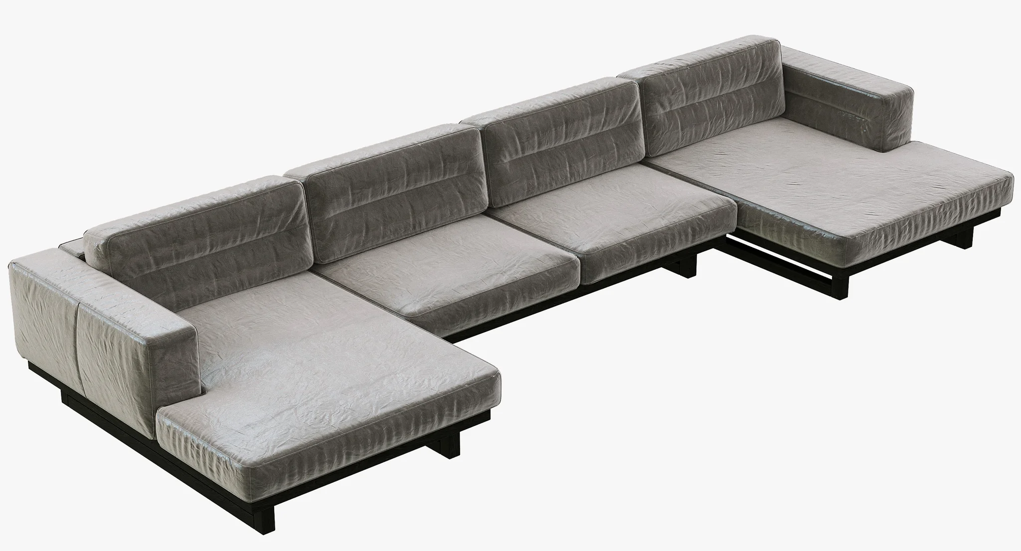 Restoration Hardware Durrell Leather U Chaise Sectional — 3D model preview 1