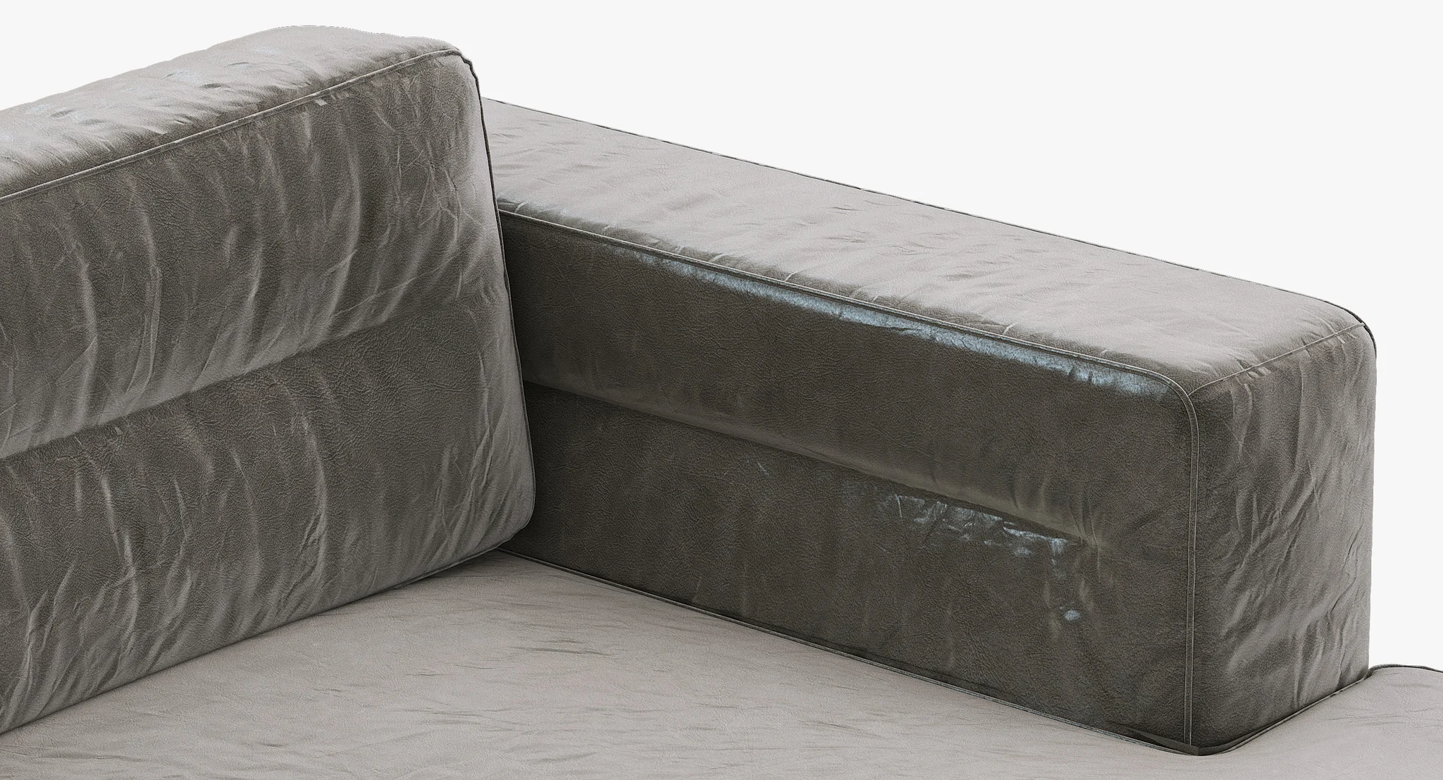 Restoration Hardware Durrell Leather U Chaise Sectional — 3D model preview 5