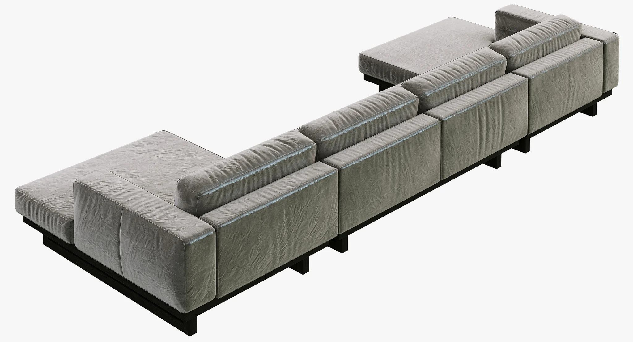 Restoration Hardware Durrell Leather U Chaise Sectional — 3D model preview 6
