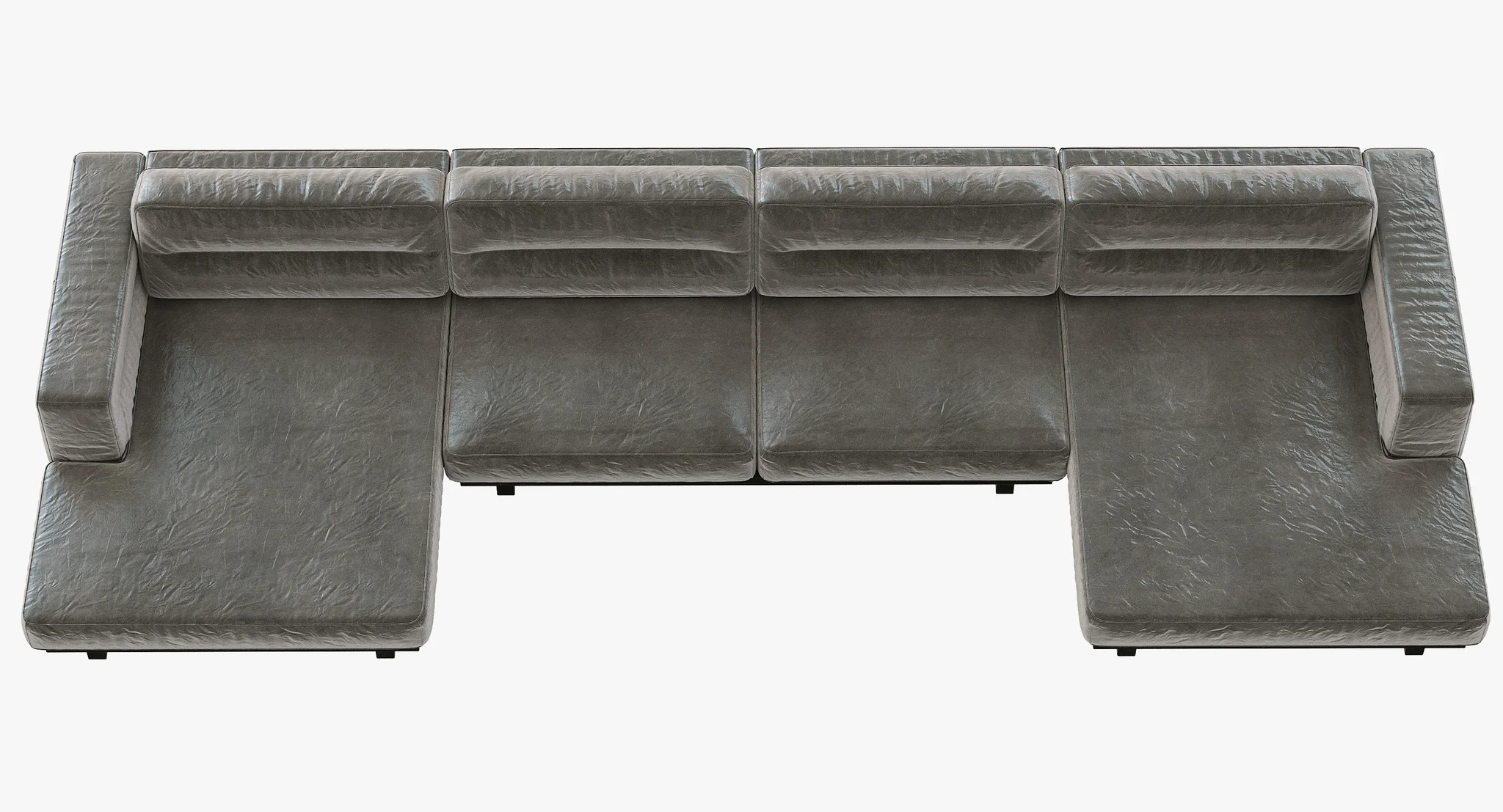Restoration Hardware Durrell Leather U Chaise Sectional — 3D model preview 9