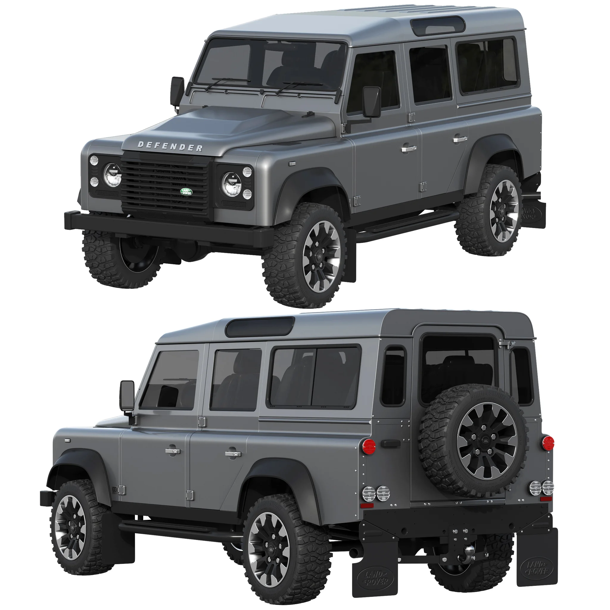 Land Rover Defender Works V8 4 Door 2018, 3D model preview 7