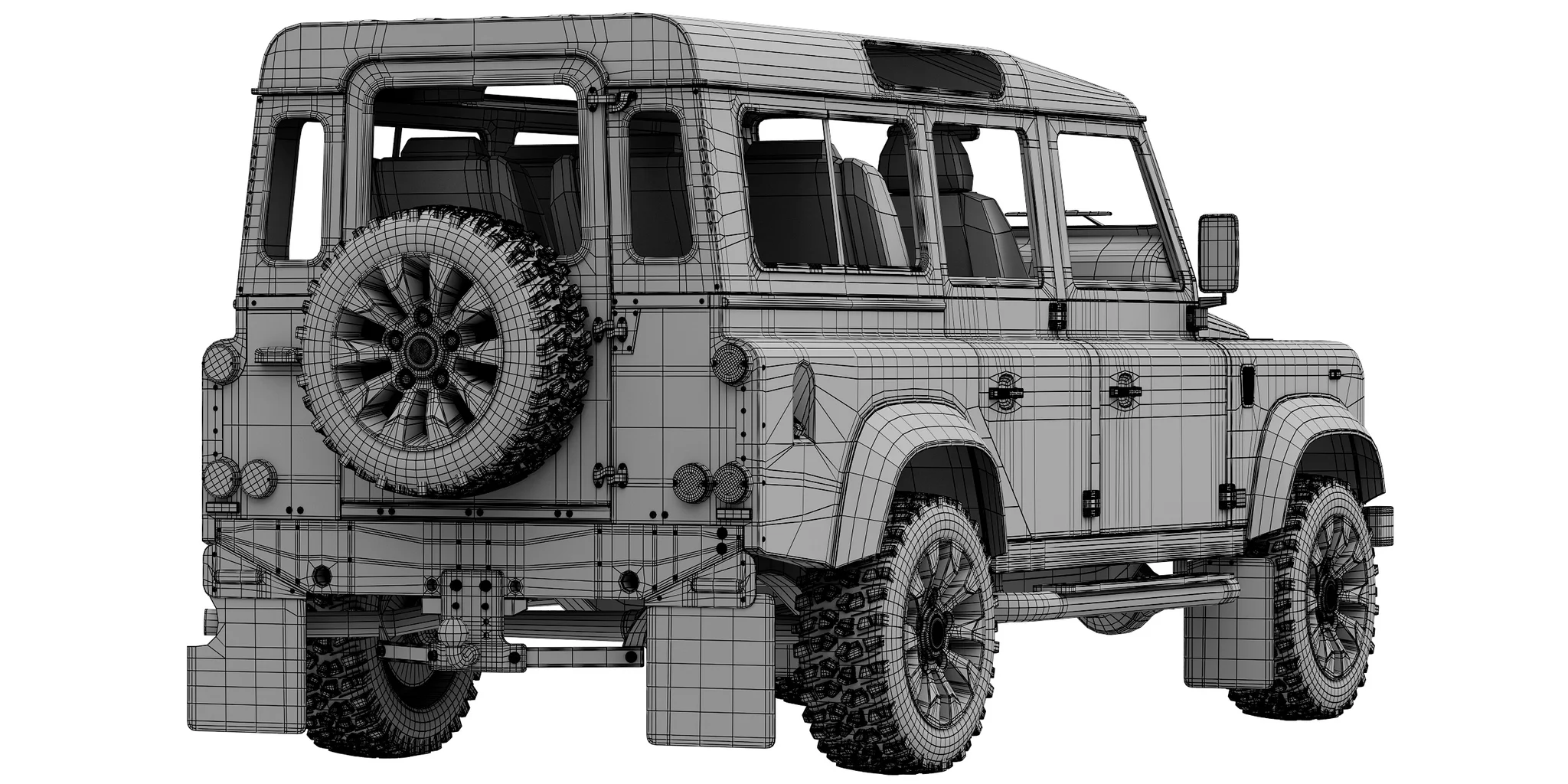 Land Rover Defender Works V8 4 Door 2018, 3D model preview 8