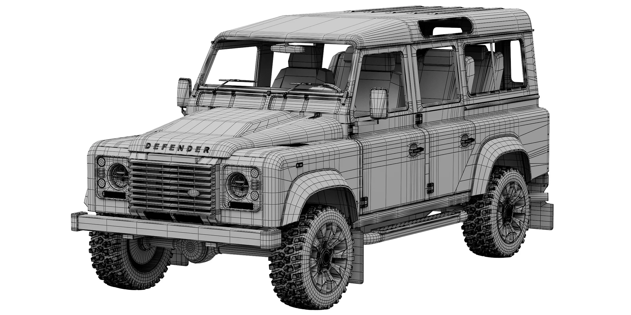 Land Rover Defender Works V8 4 Door 2018, 3D model preview 12