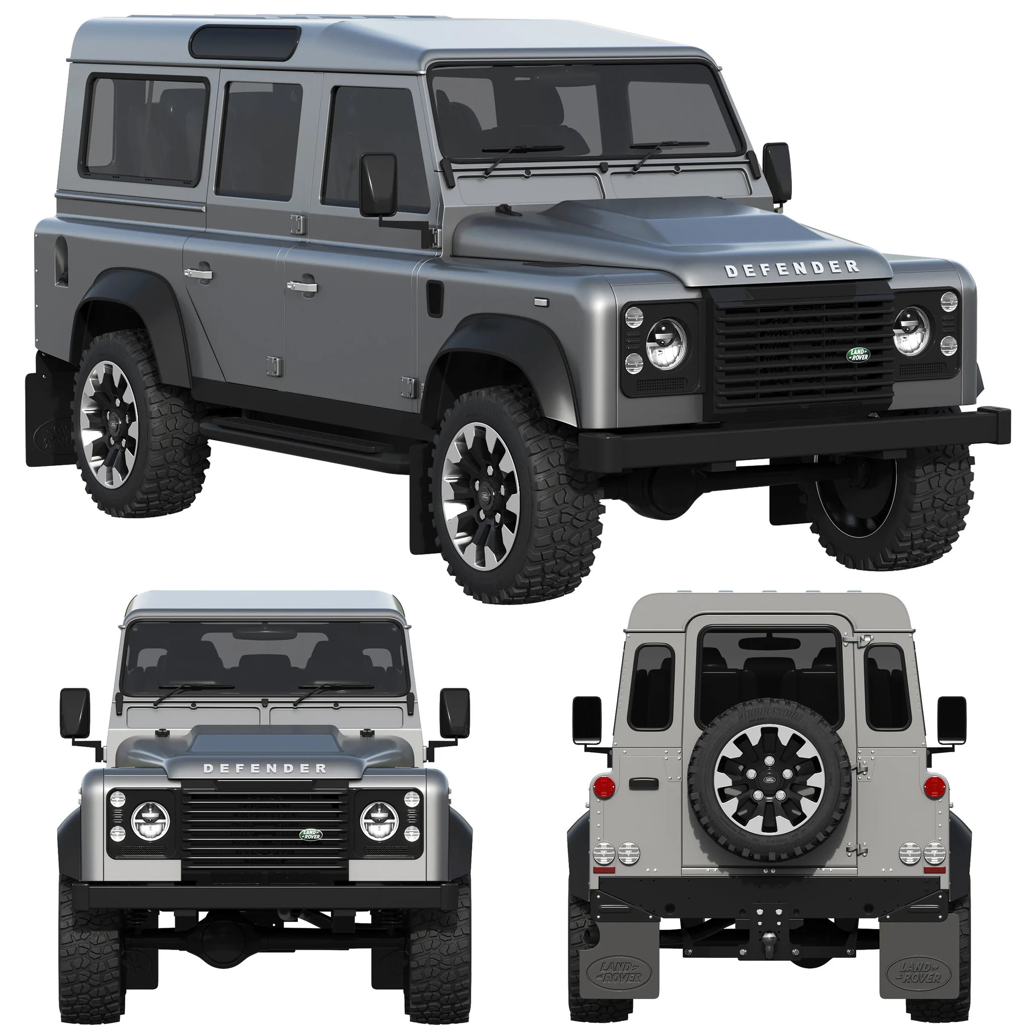 Land Rover Defender Works V8 4 Door 2018, 3D model preview 16
