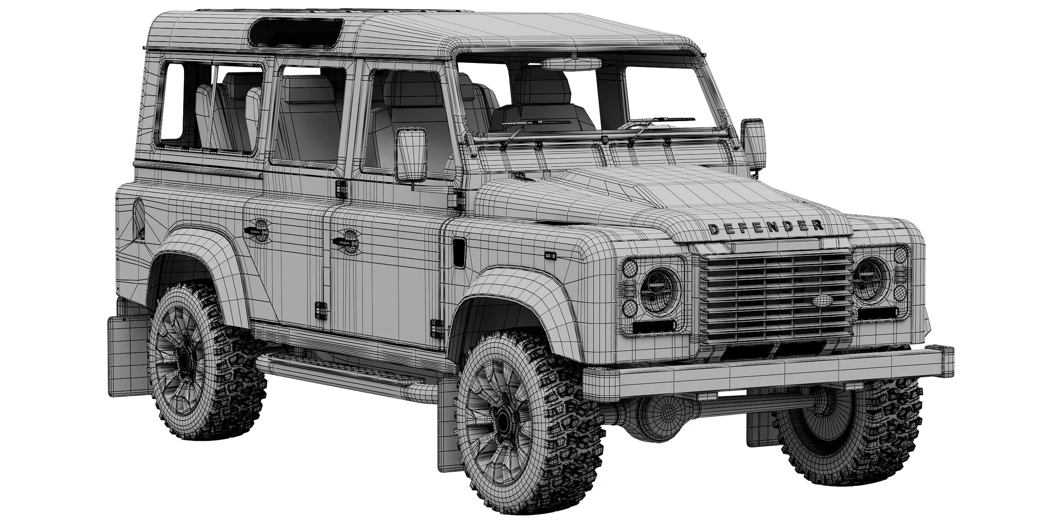 Land Rover Defender Works V8 4 Door 2018, 3D model preview 17