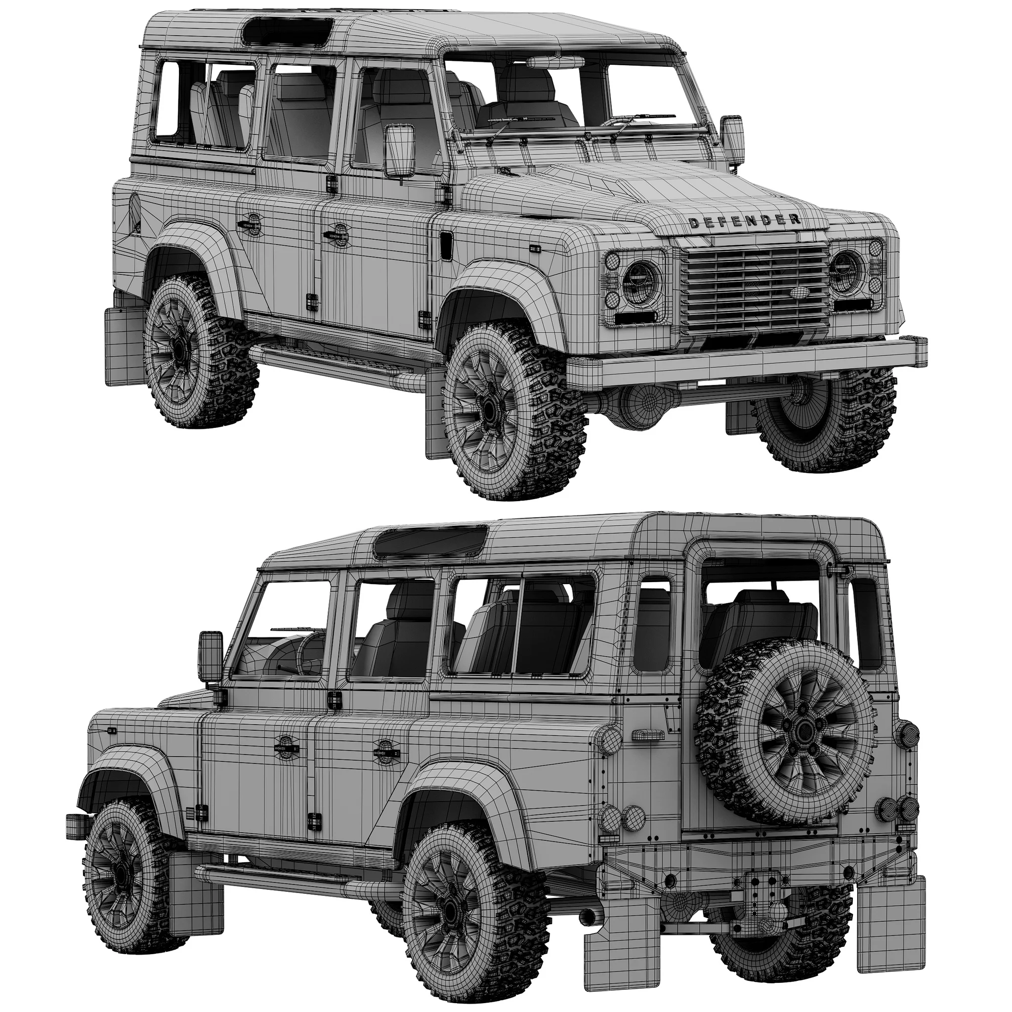 Land Rover Defender Works V8 4 Door 2018, 3D model preview 18
