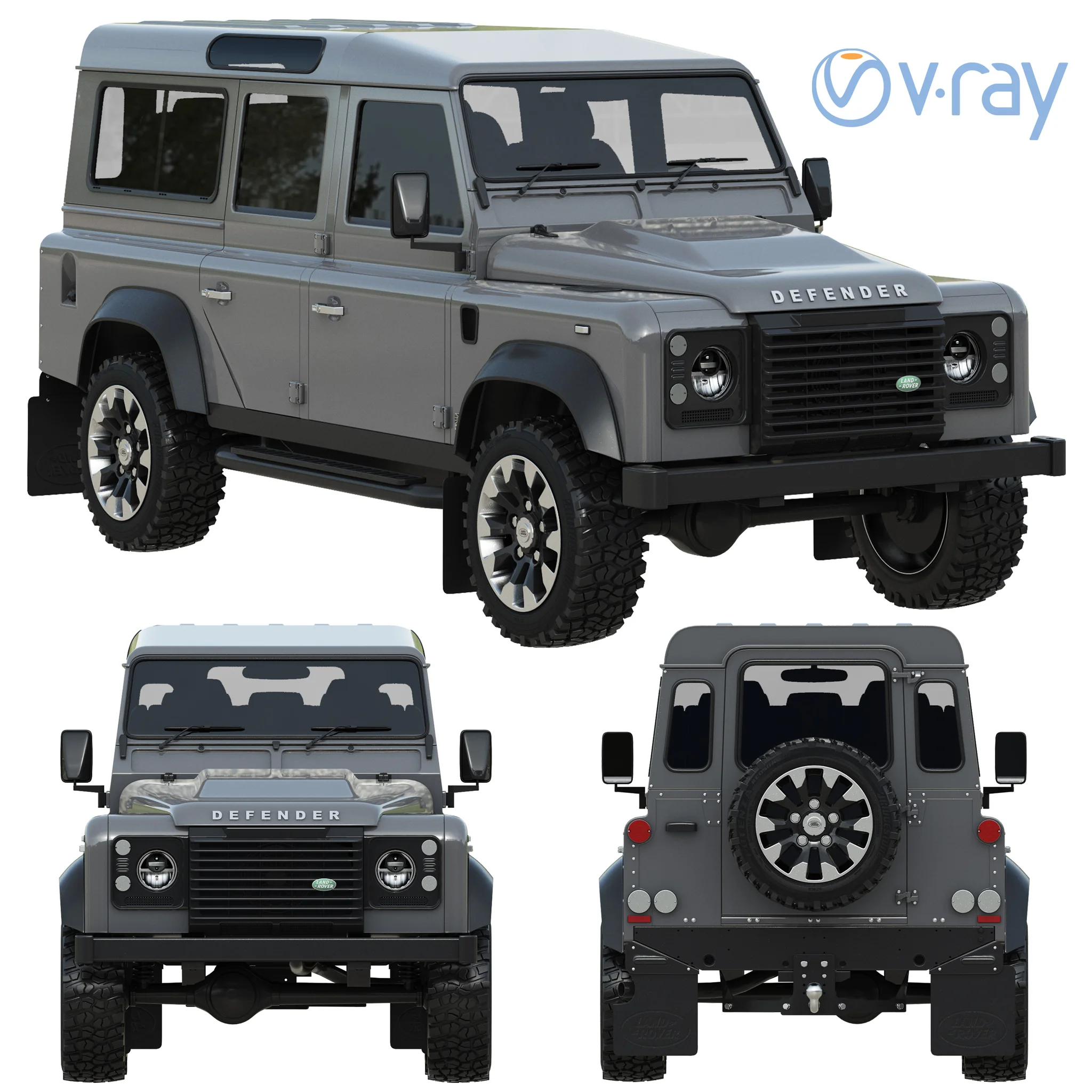 Land Rover Defender Works V8 4 Door 2018, 3D model preview 20