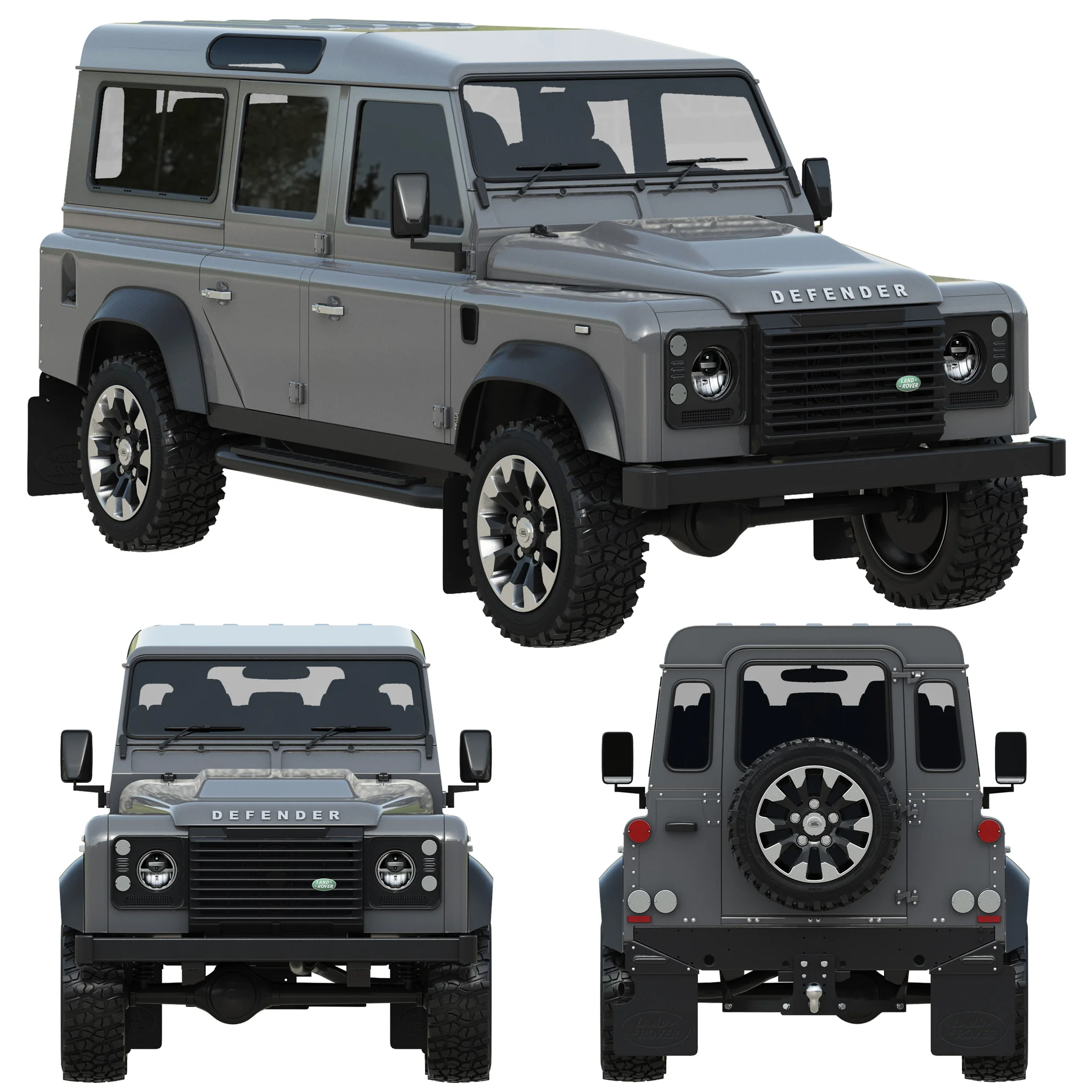 Land Rover Defender Works V8 4 Door 2018, 3D model preview 21