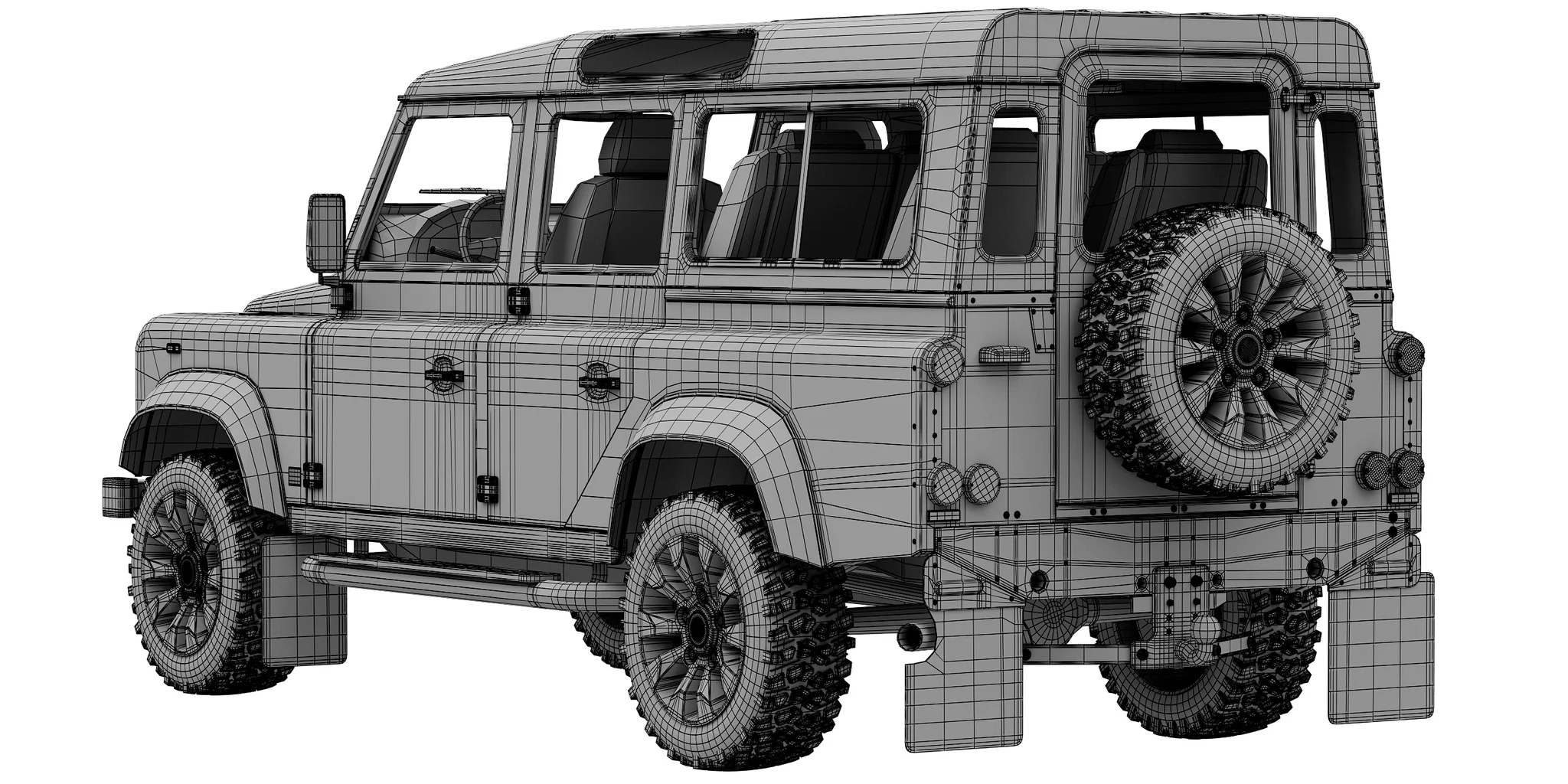 Land Rover Defender Works V8 4 Door 2018, 3D model preview 23