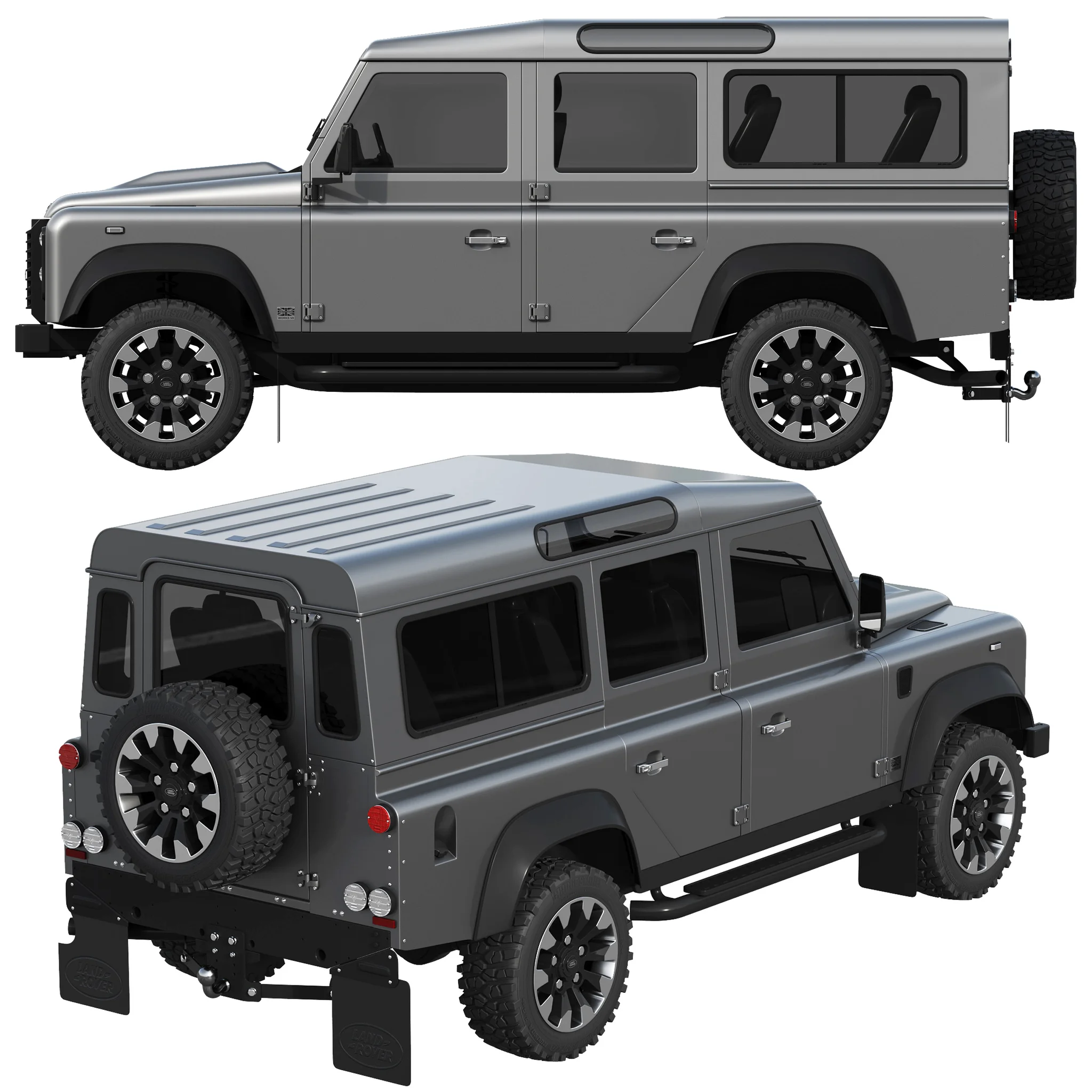 Land Rover Defender Works V8 4 Door 2018, 3D model preview 28