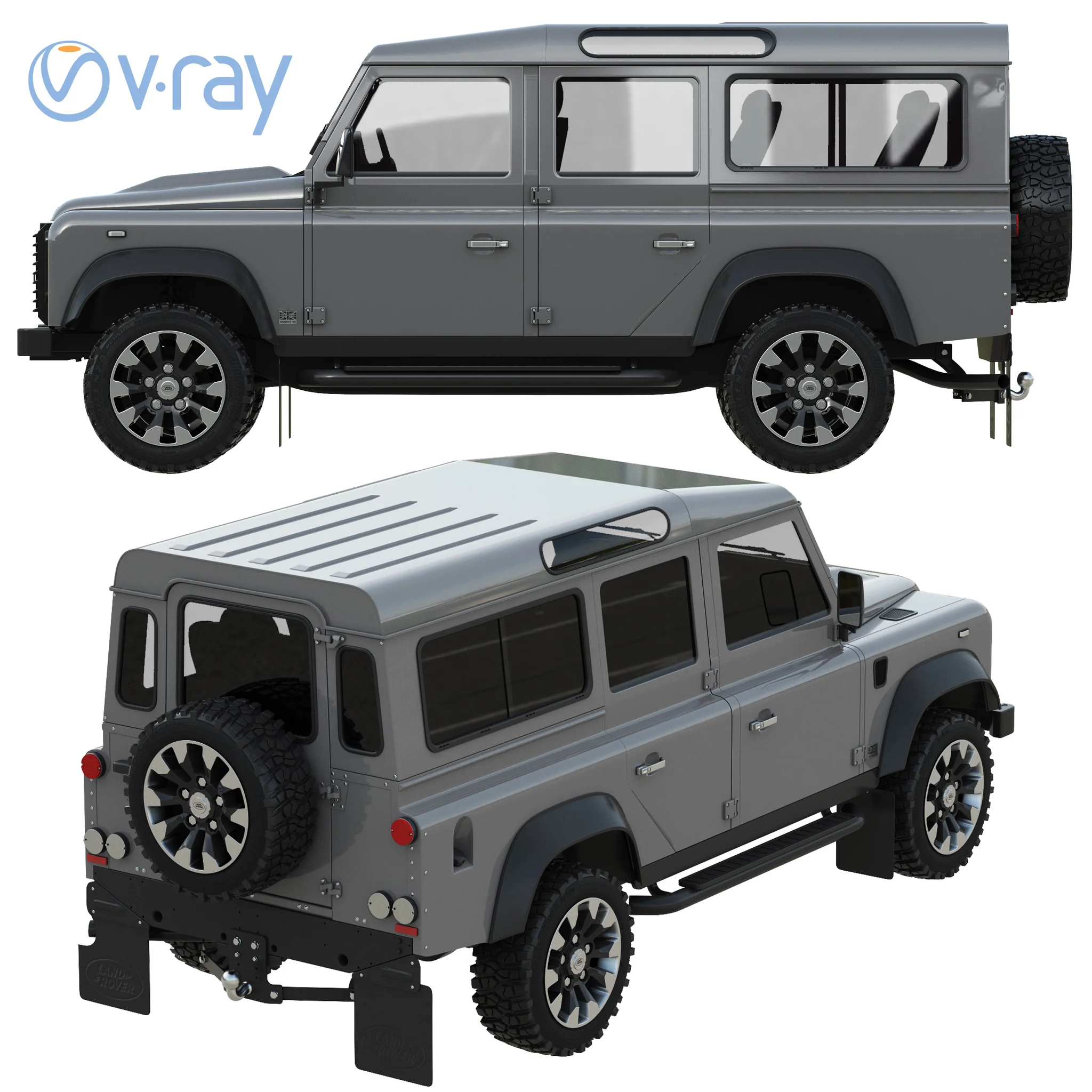 Land Rover Defender Works V8 4 Door 2018, 3D model preview 30