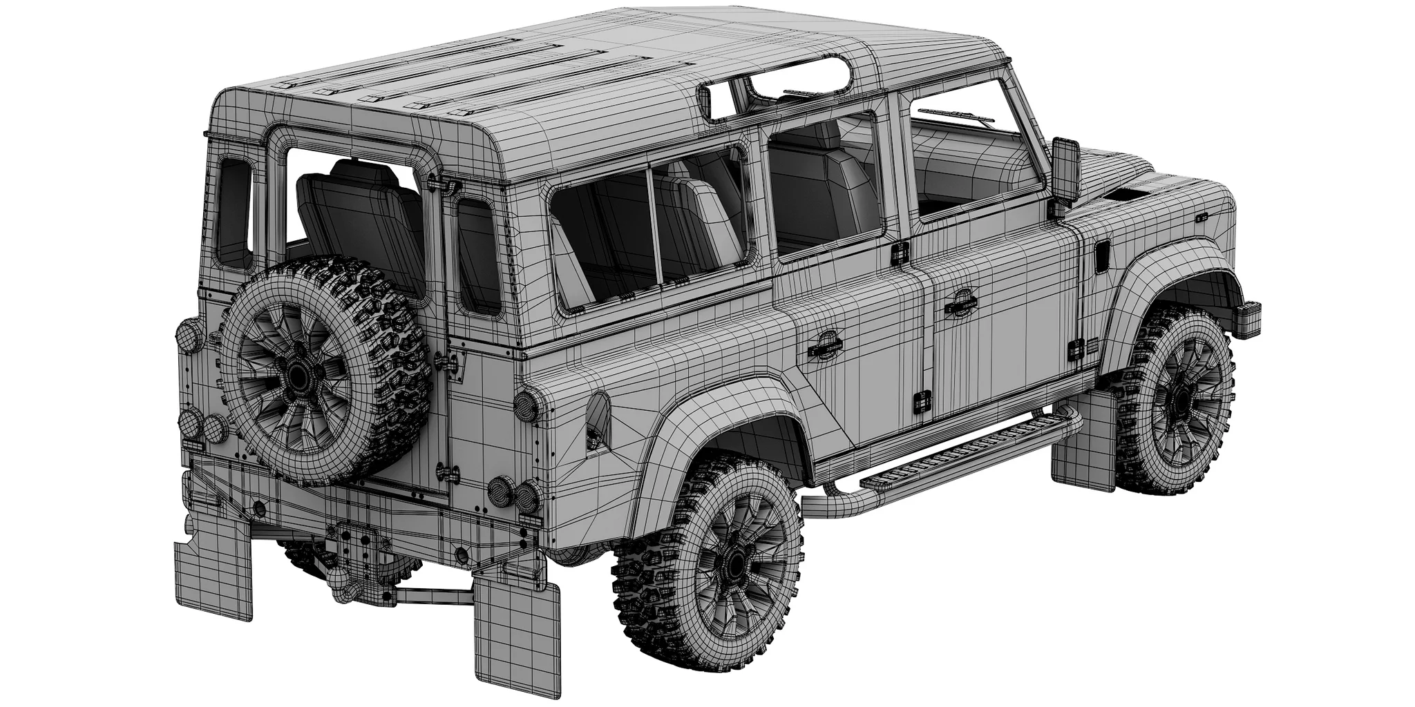 Land Rover Defender Works V8 4 Door 2018, 3D model preview 35