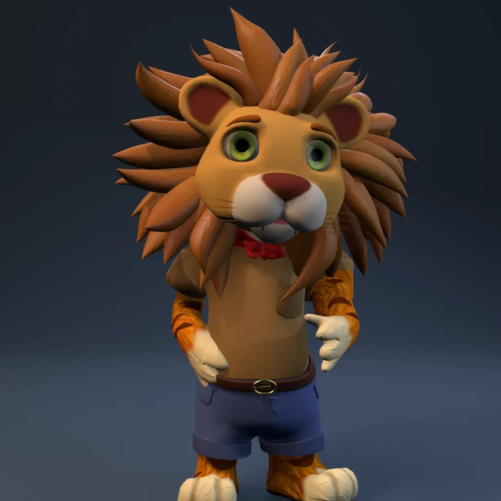 Illustration Lion Rigged