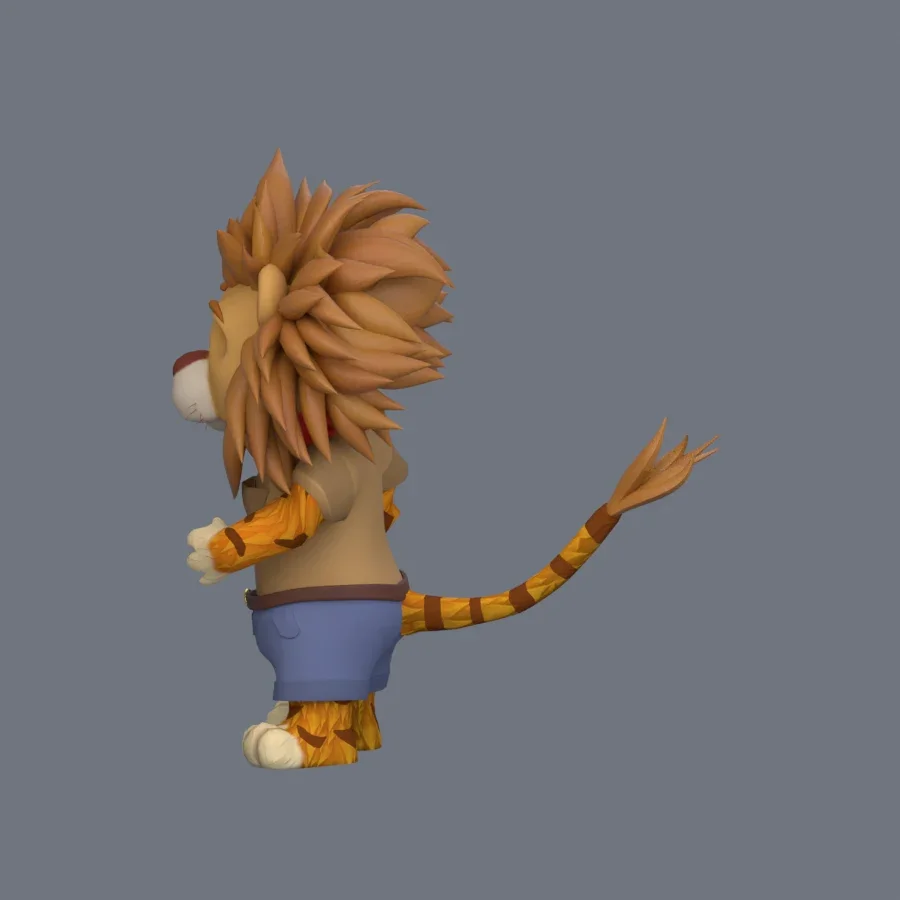 Illustration Lion Rigged, 3D model preview 3