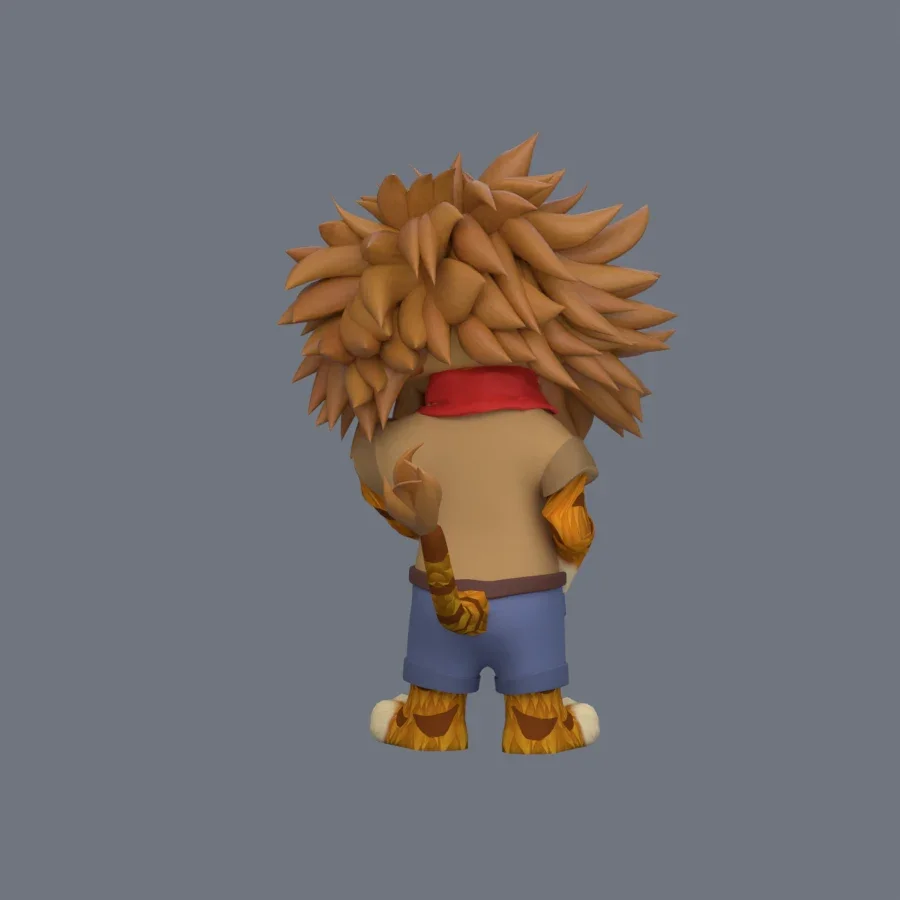 Illustration Lion Rigged, 3D model preview 4