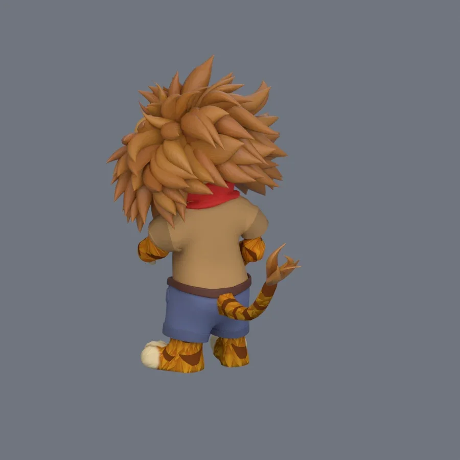 Illustration Lion Rigged, 3D model preview 6