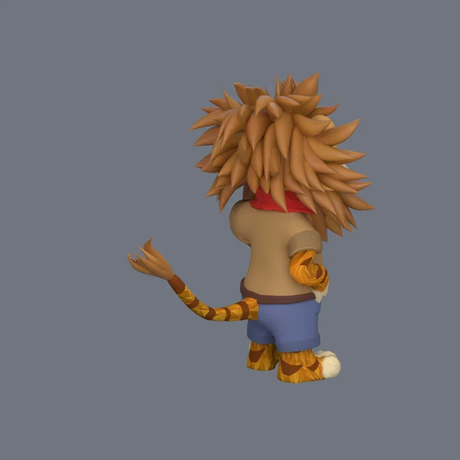 Illustration Lion Rigged, 3D model preview 7
