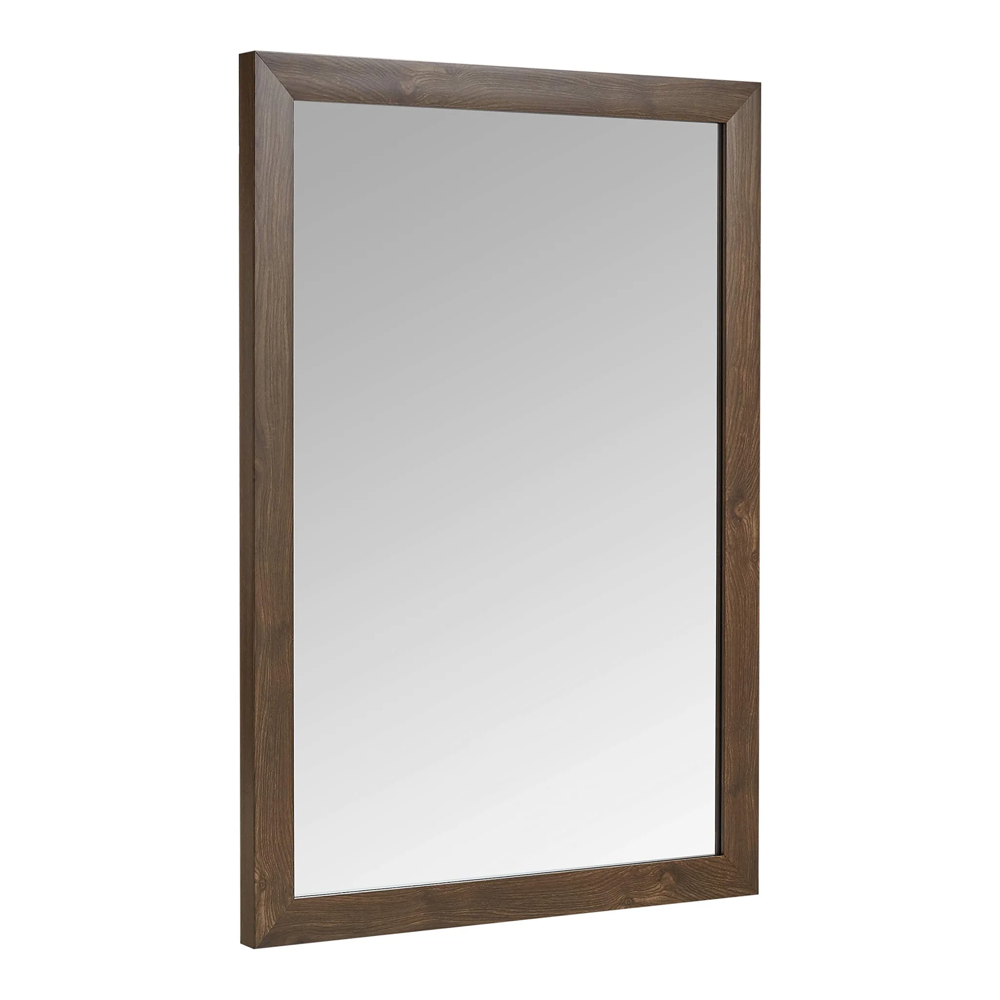 Rectangular Walnut Wood Framed Wall Mirror 20x28
