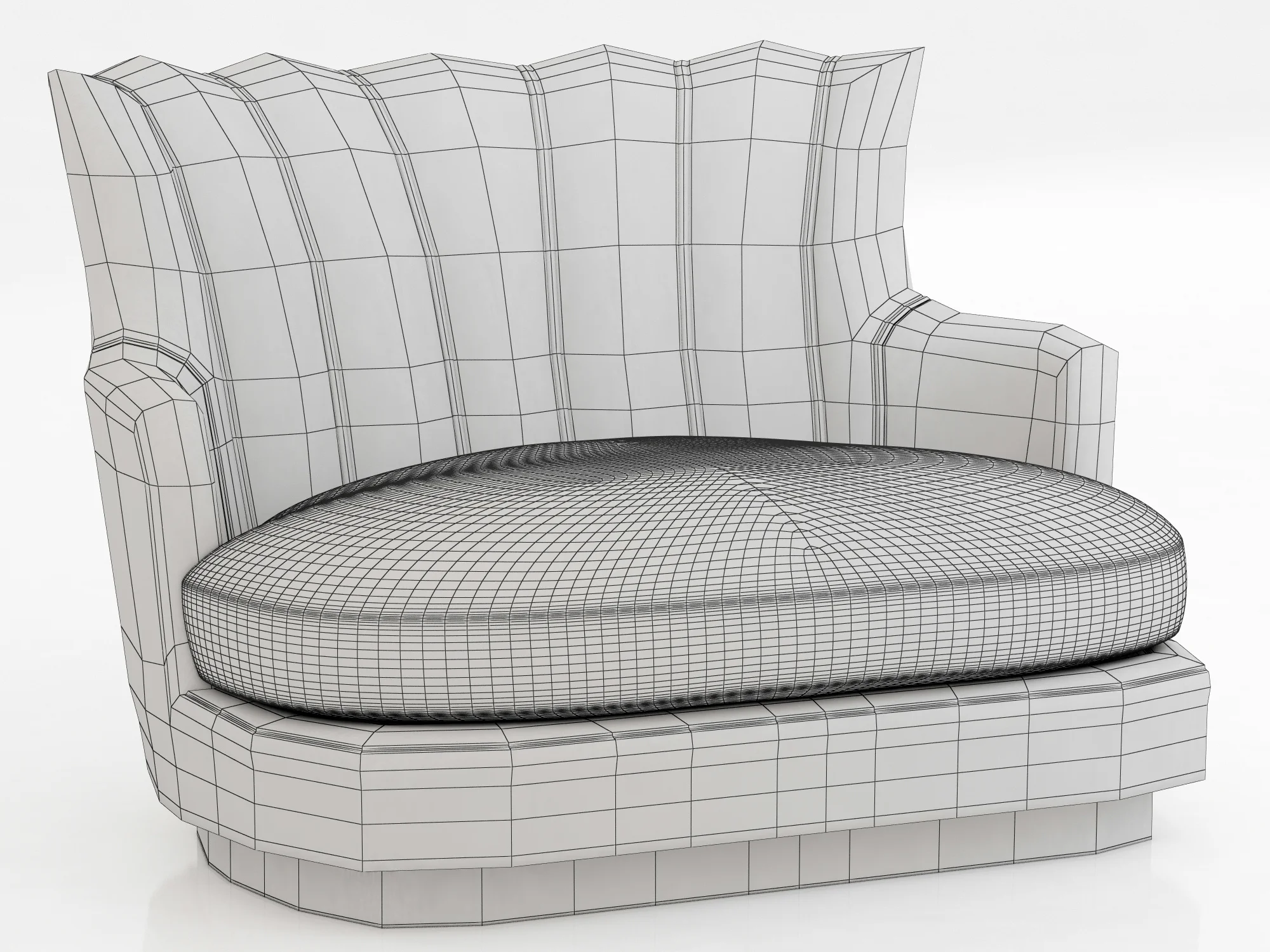 Brabbu Plum Single Sofa — 3D model preview 4