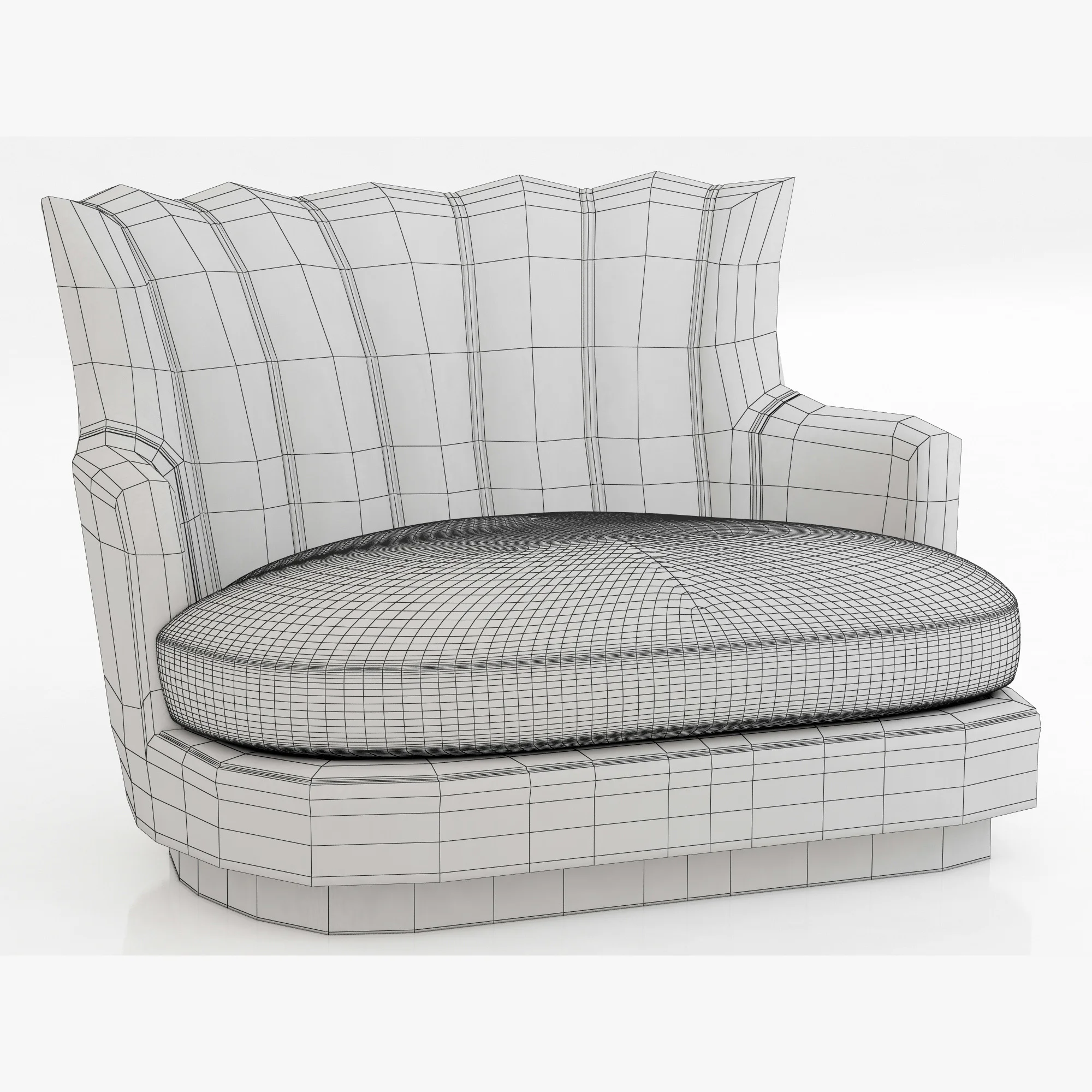 Brabbu Plum Single Sofa — 3D model preview 5