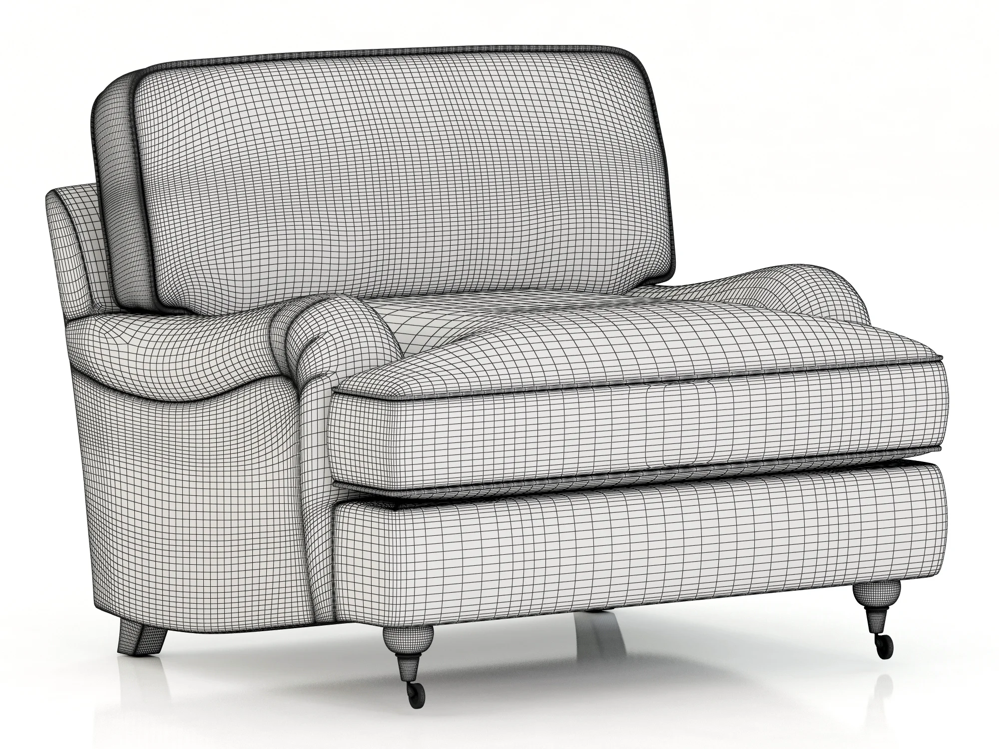Restoration Hardware English Roll Arm Upholstered Chair — 3D model preview 3