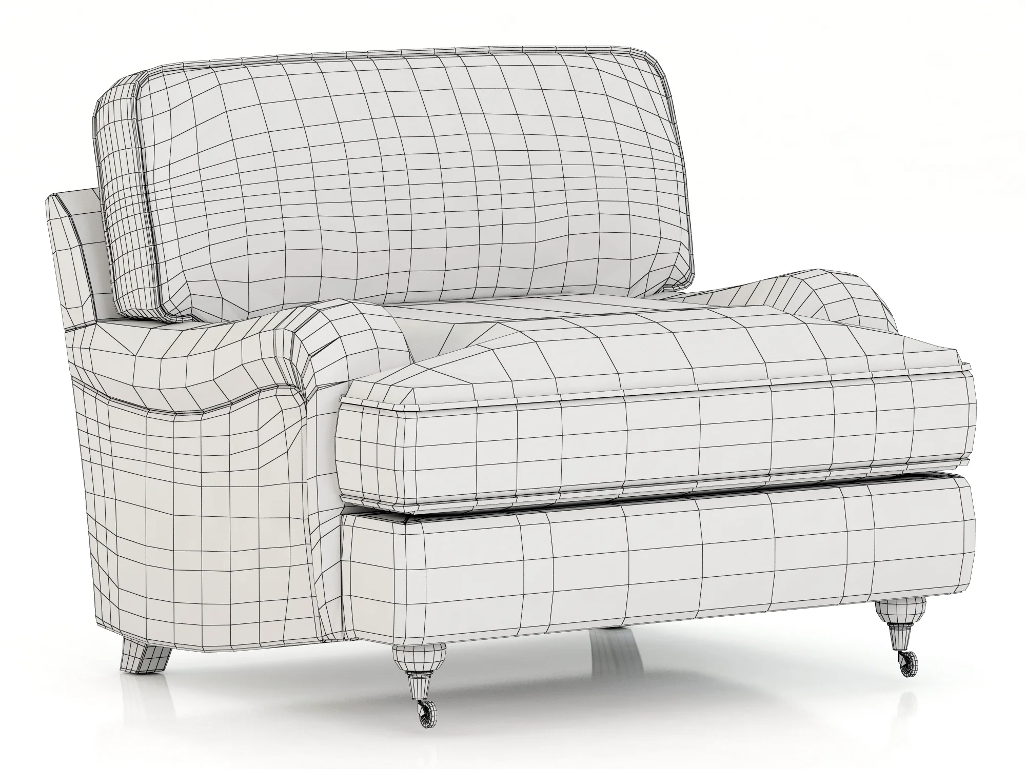 Restoration Hardware English Roll Arm Upholstered Chair — 3D model preview 4
