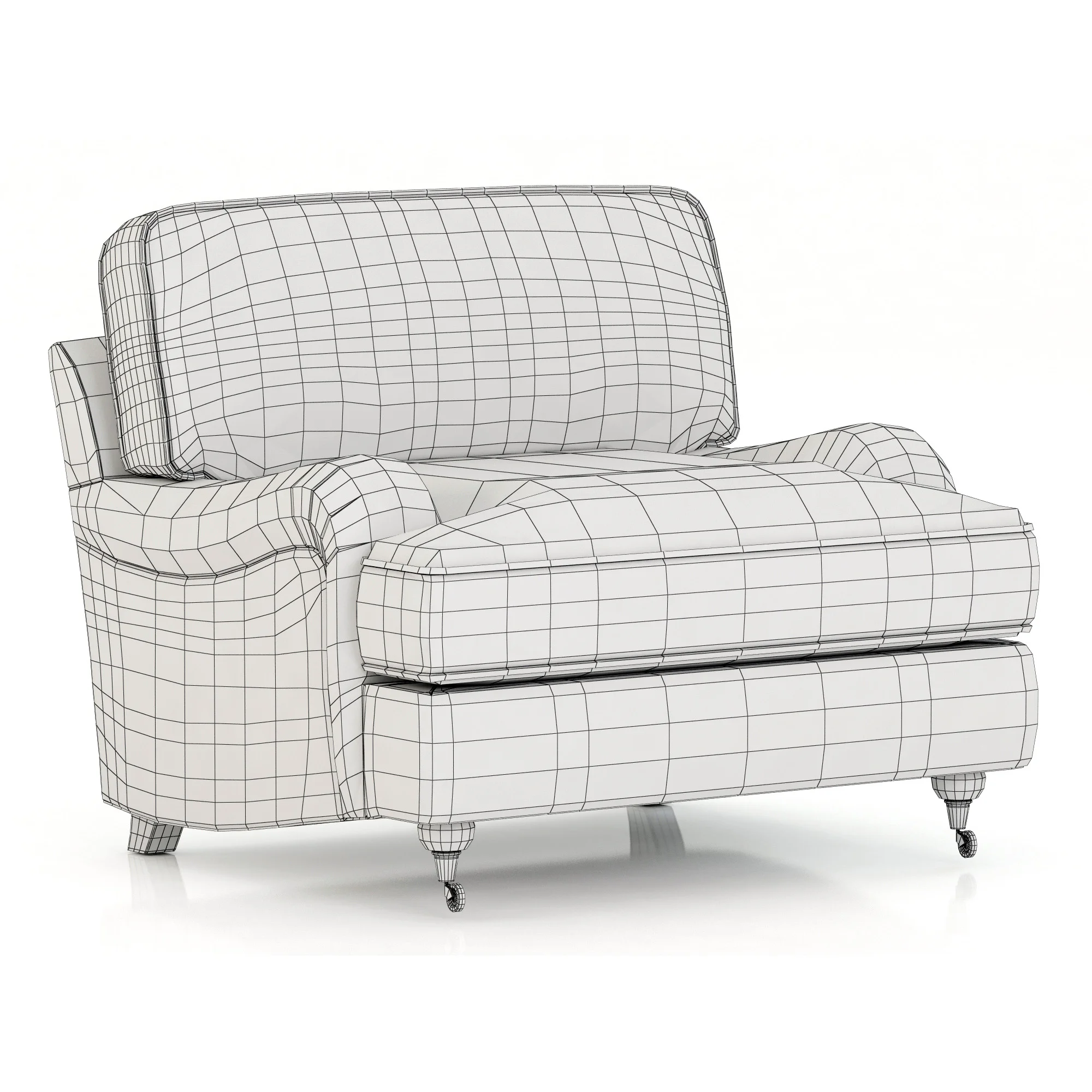 Restoration Hardware English Roll Arm Upholstered Chair — 3D model preview 5