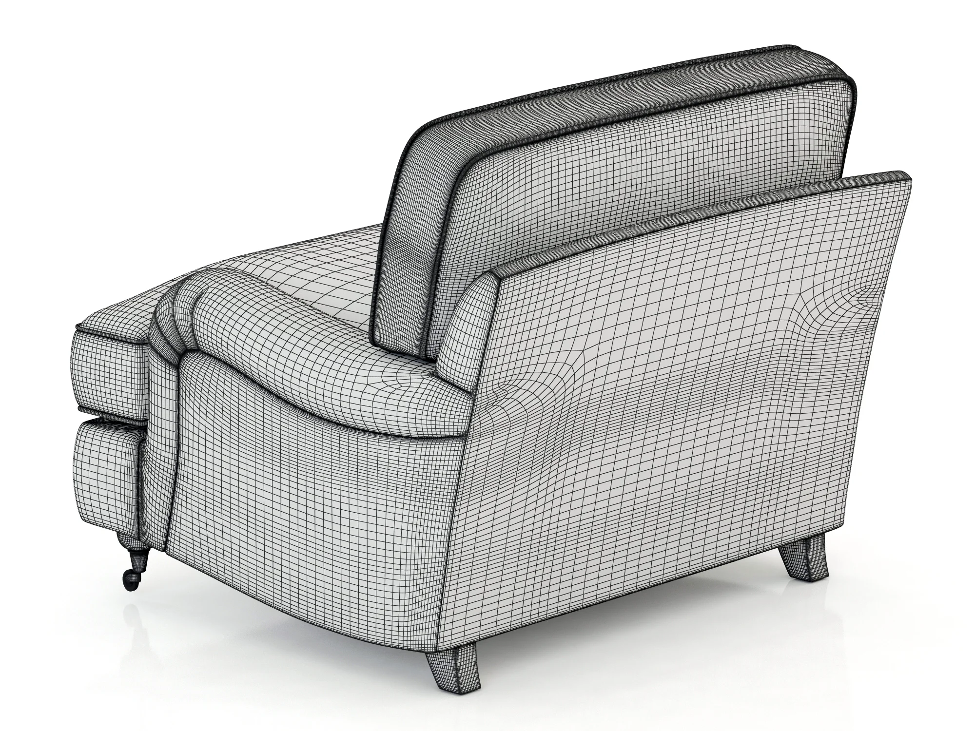Restoration Hardware English Roll Arm Upholstered Chair — 3D model preview 9