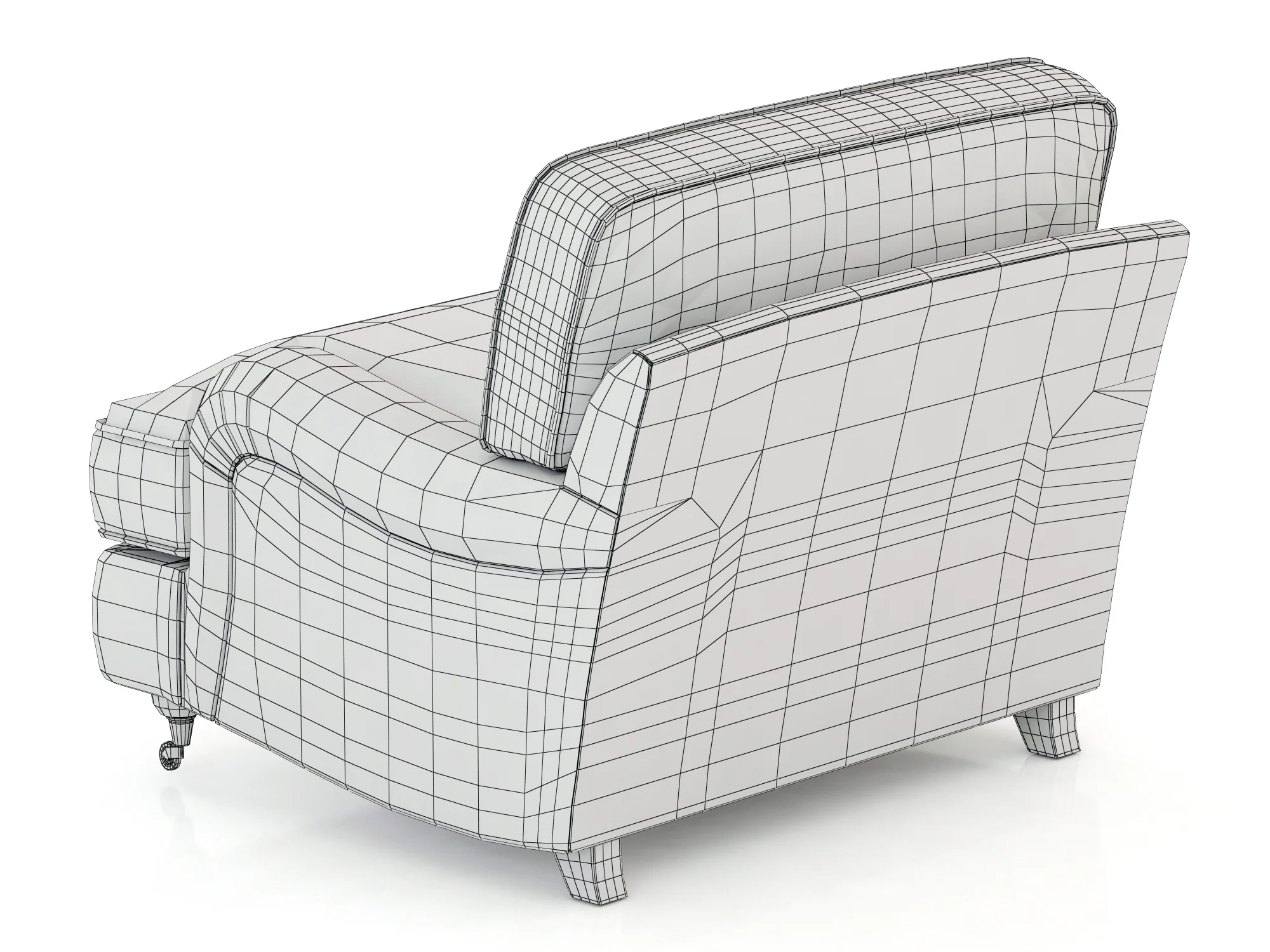 Restoration Hardware English Roll Arm Upholstered Chair — 3D model preview 10