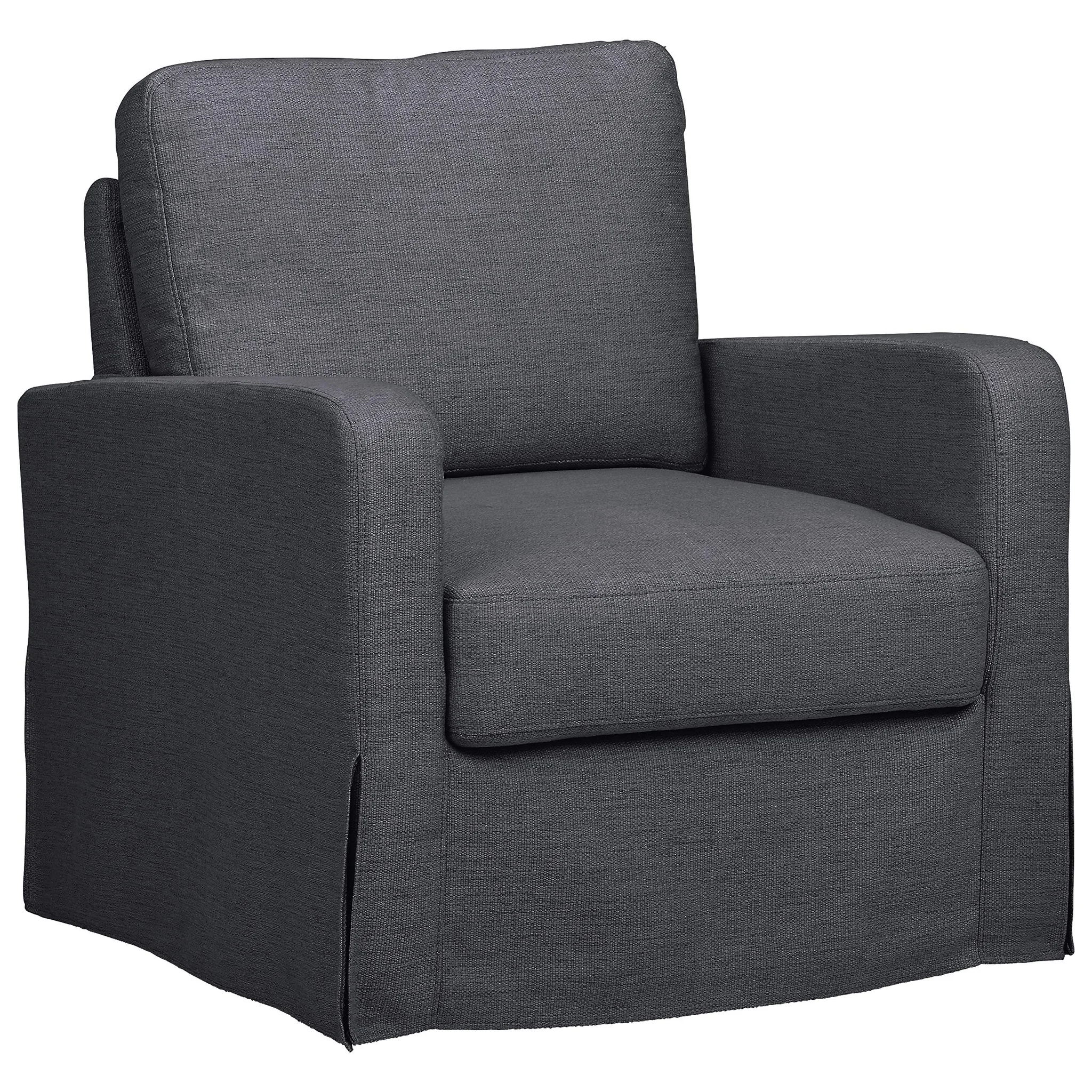 Modern Dark Grey Slipcover Accent Chair