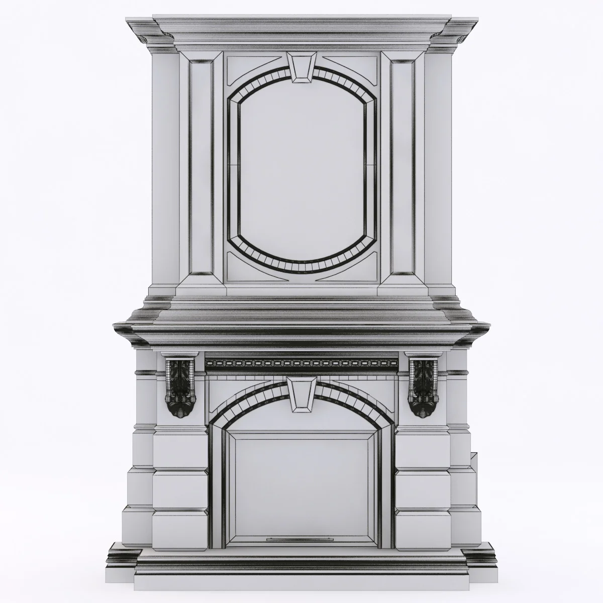 Marble Fireplace2 — 3D model preview 1
